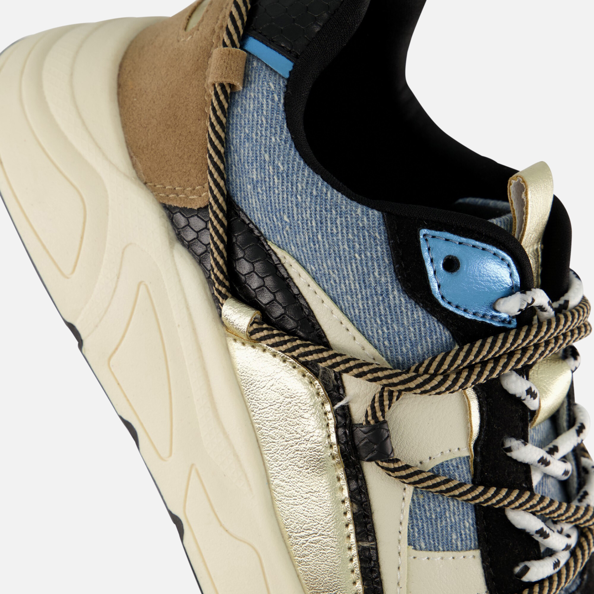 POSH by Poelman Sneakers blauw Textiel afbeelding 4