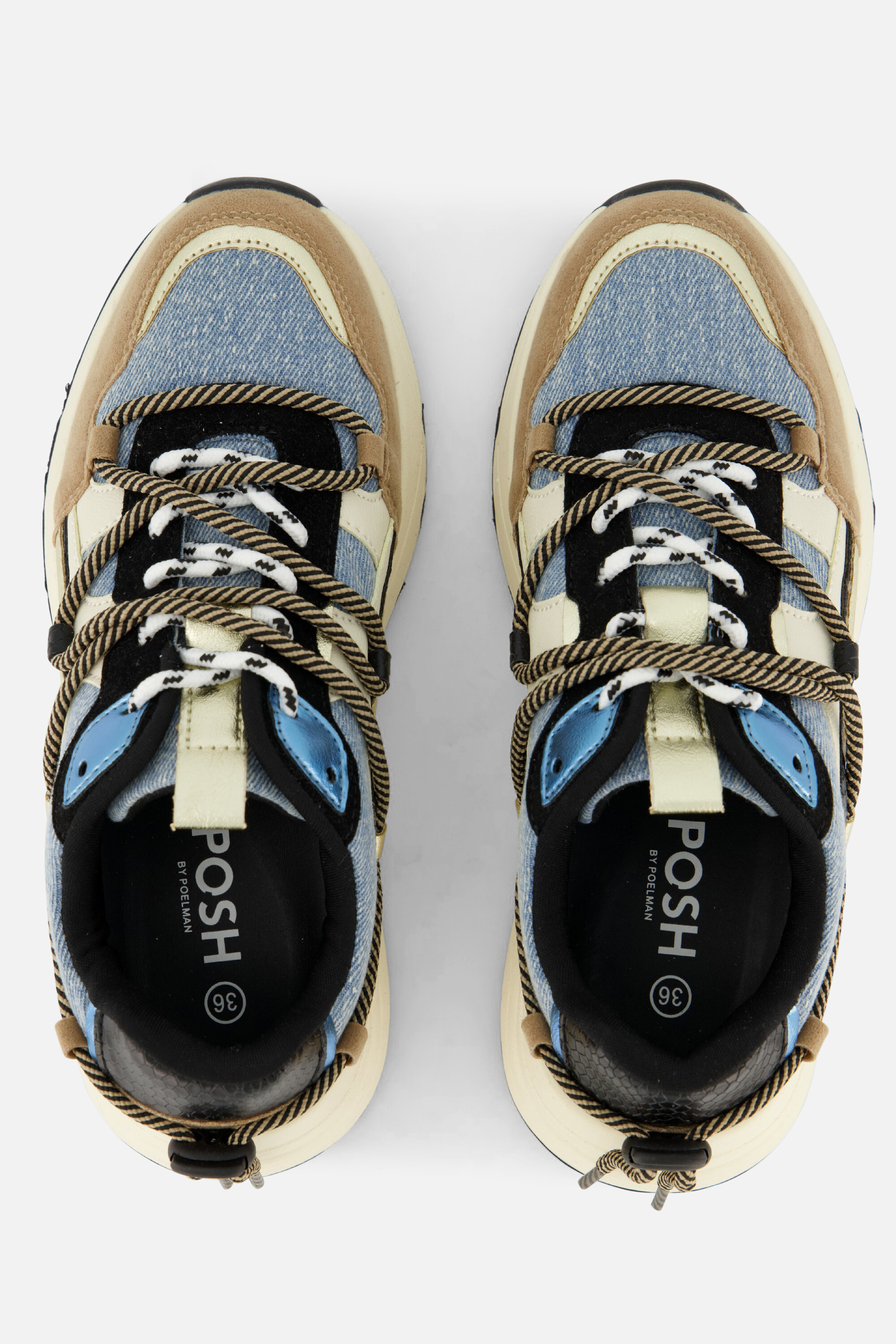 POSH by Poelman Sneakers blauw Textiel afbeelding 2