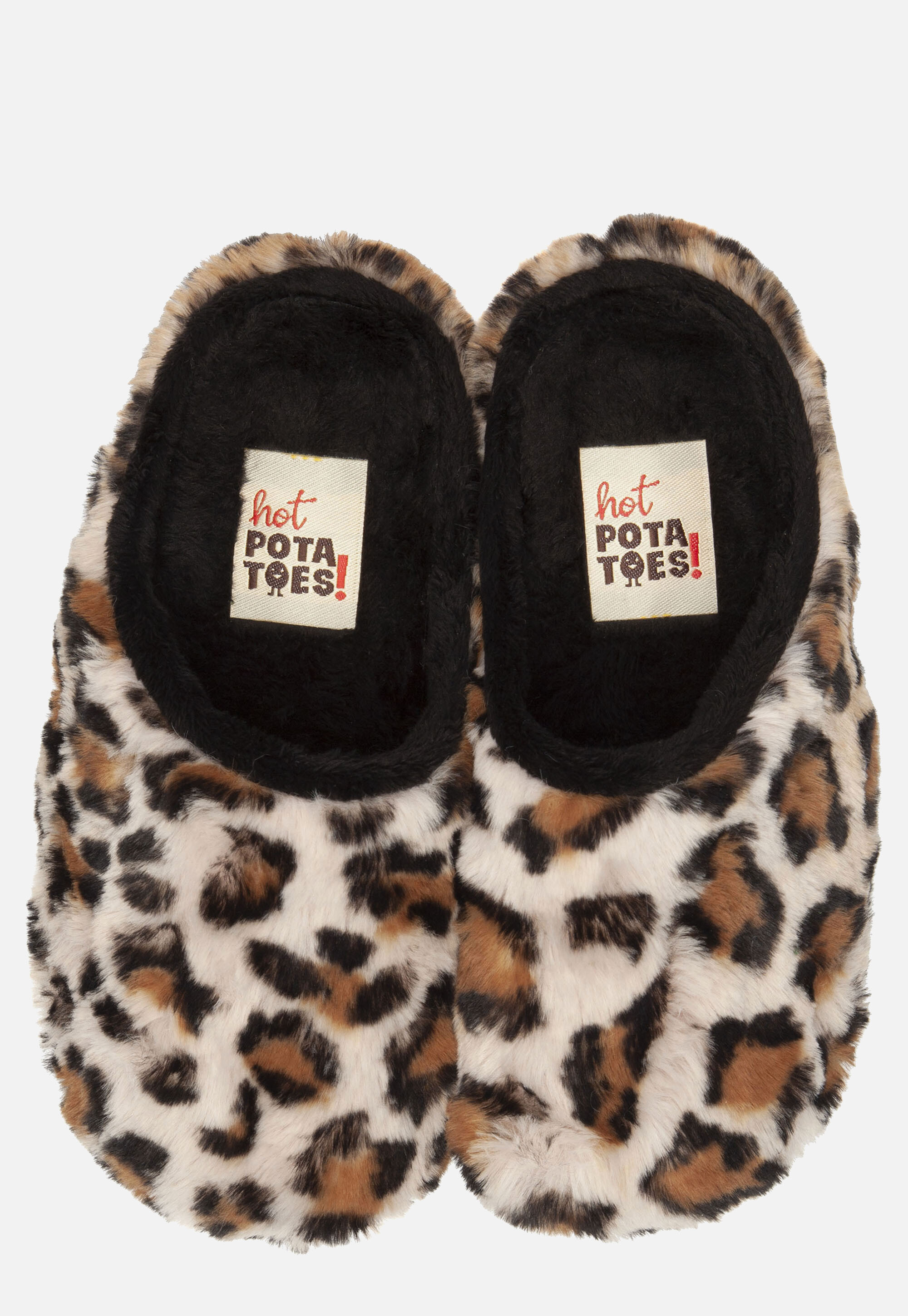 Hot Potatoes Pantoffels bruin Imitatiebont afbeelding 2