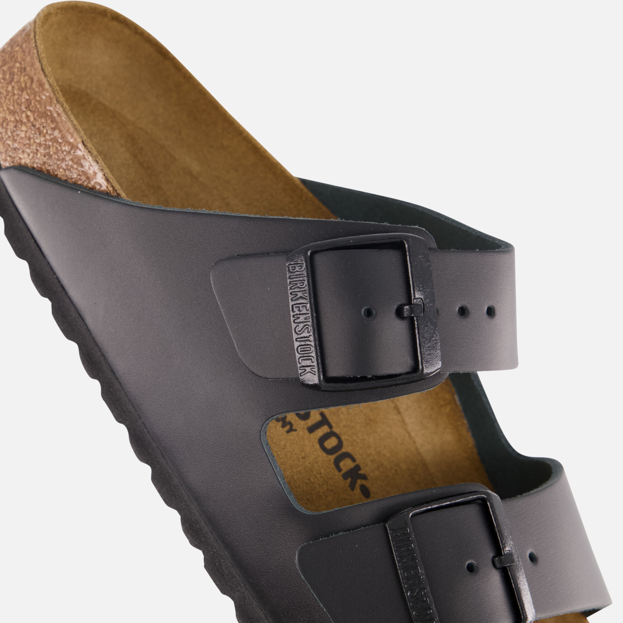 Birkenstock Arizona Slippers zwart Leer afbeelding 3