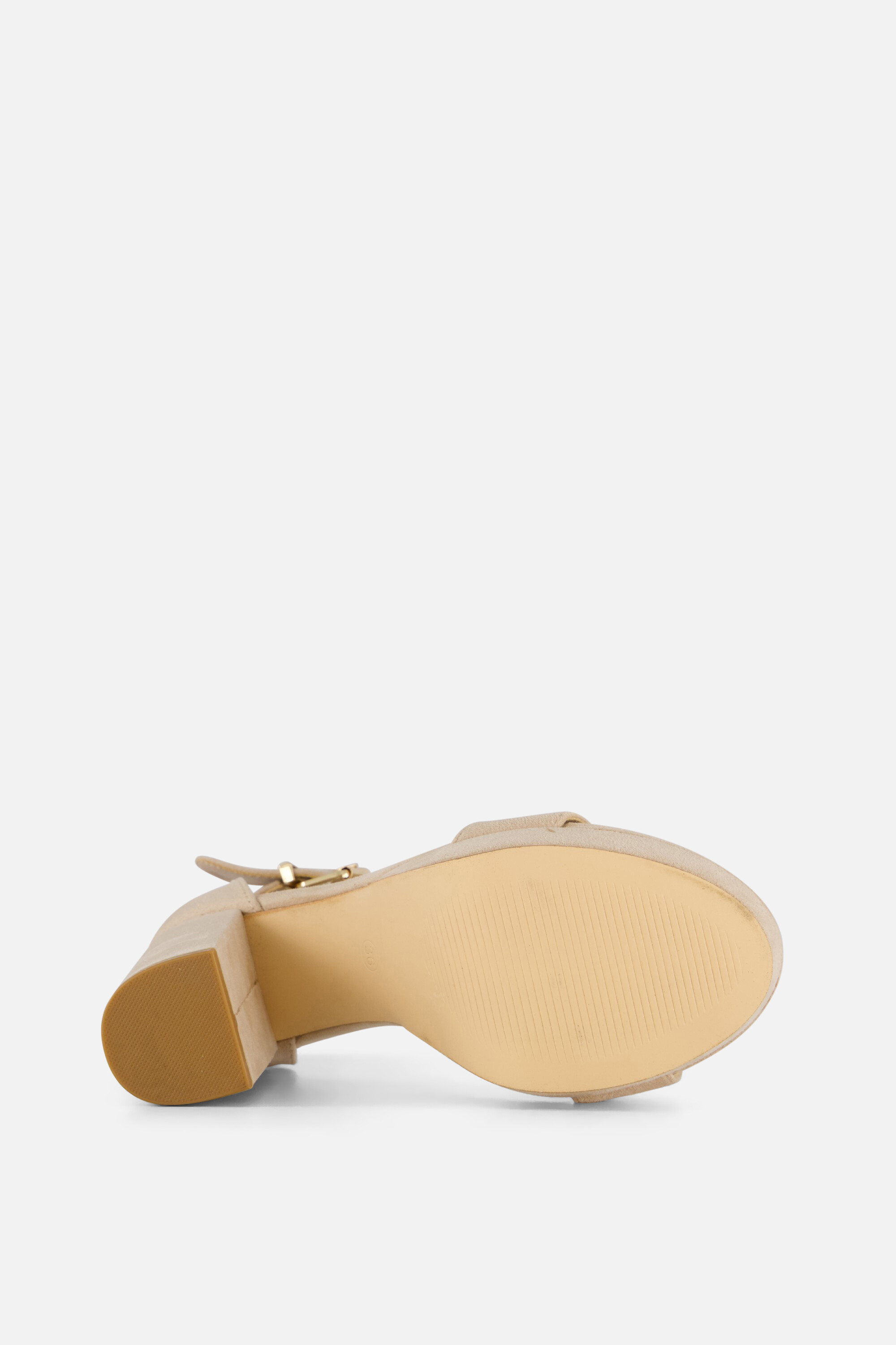 Ann Rocks Sandalen met hak beige Textiel afbeelding 4