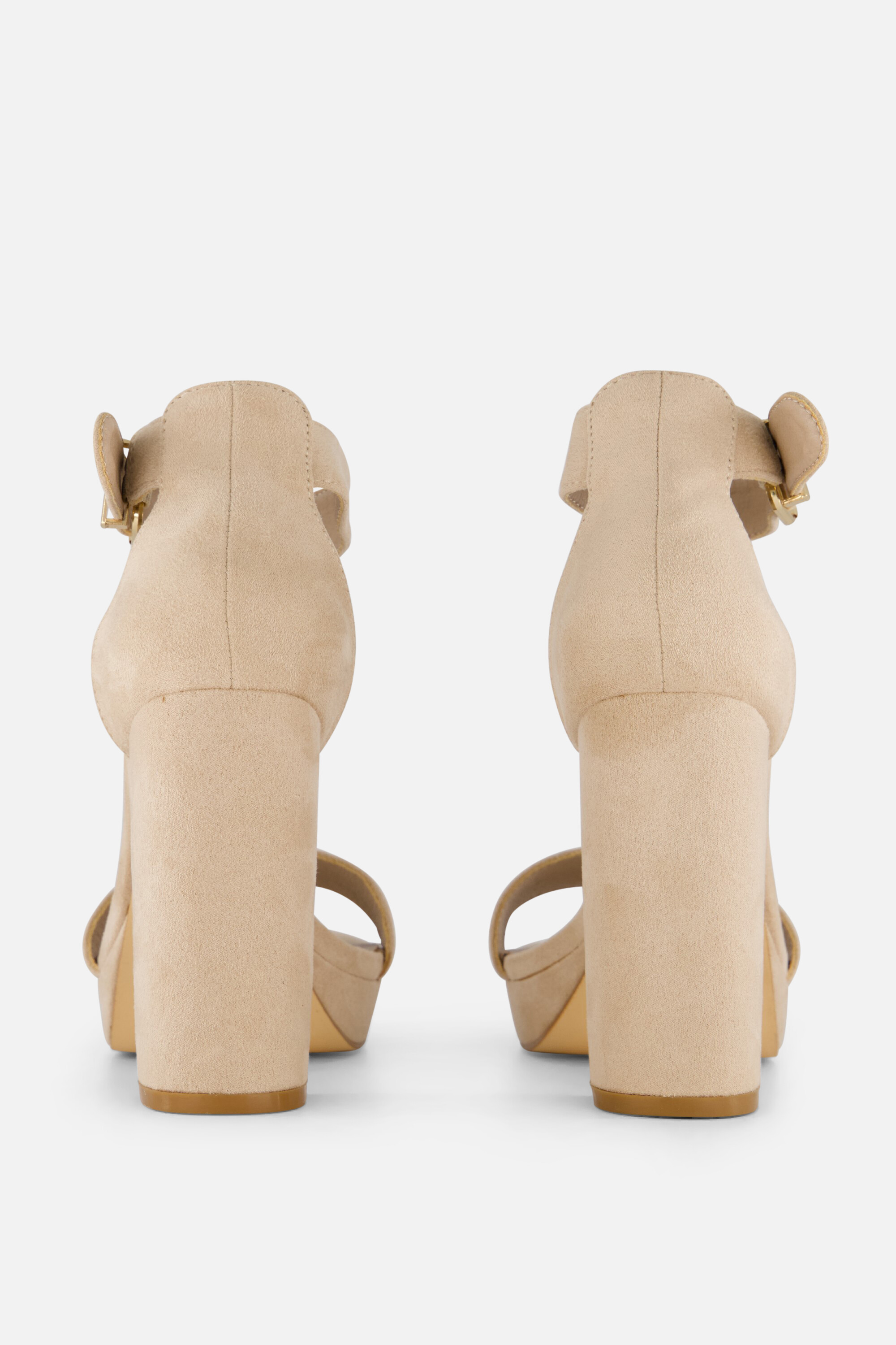 Ann Rocks Sandalen met hak beige Textiel afbeelding 2
