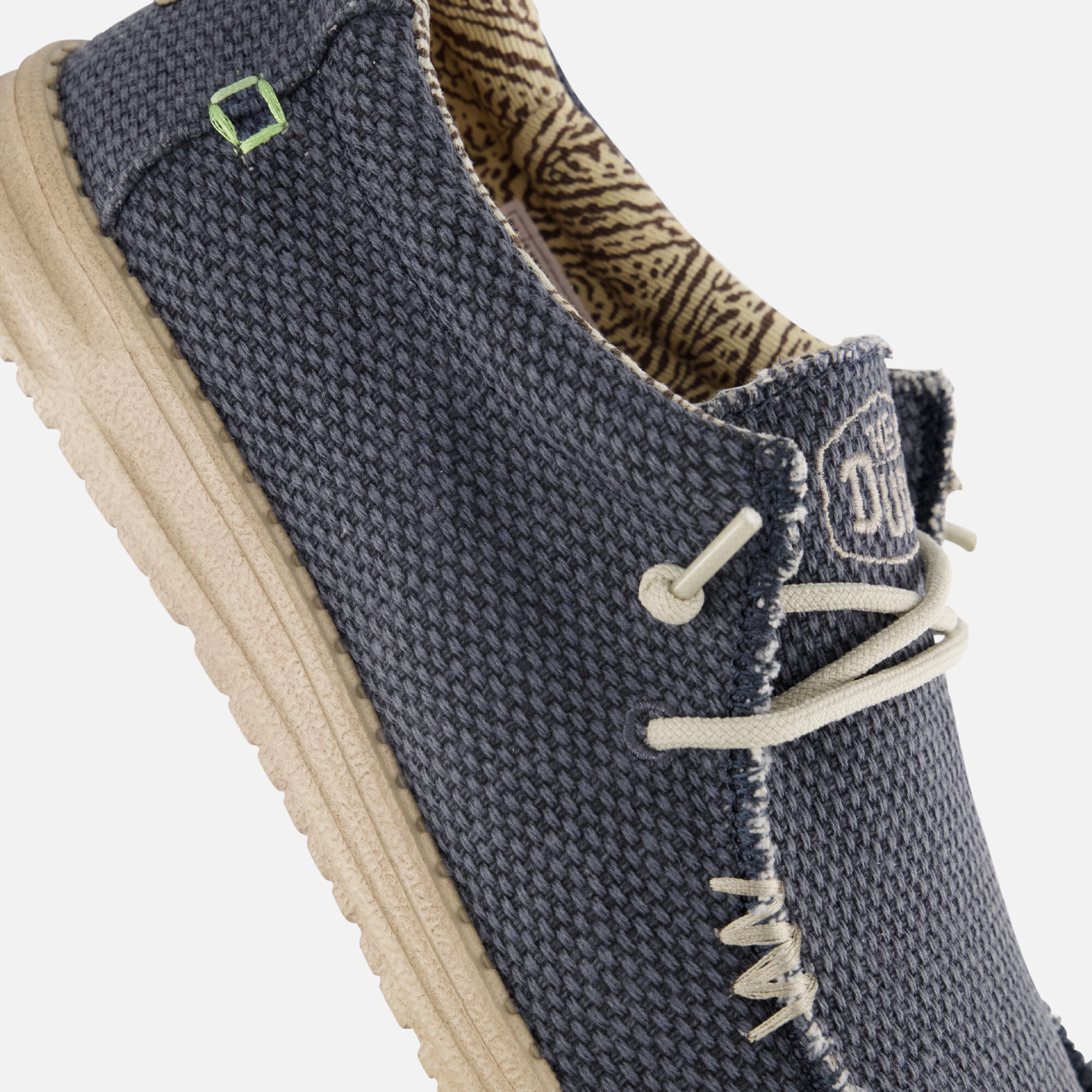 HEYDUDE Wally Braided Instappers blauw Canvas afbeelding 4