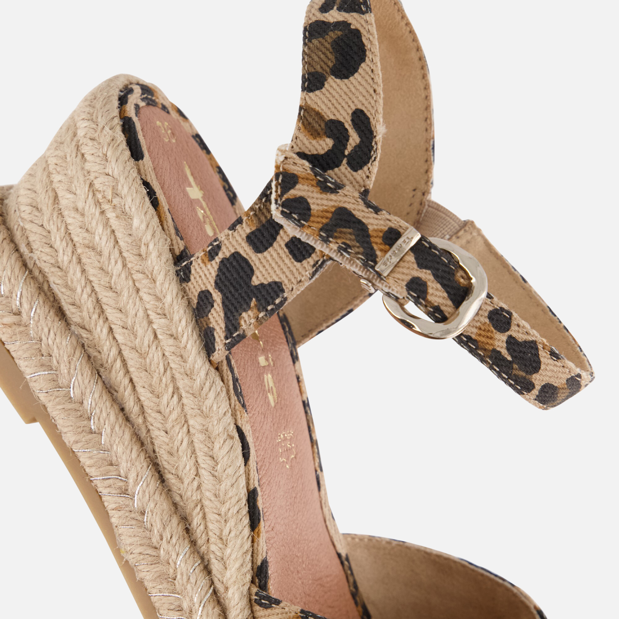 Tamaris Leopard Espadrilles met hak bruin Textiel afbeelding 4