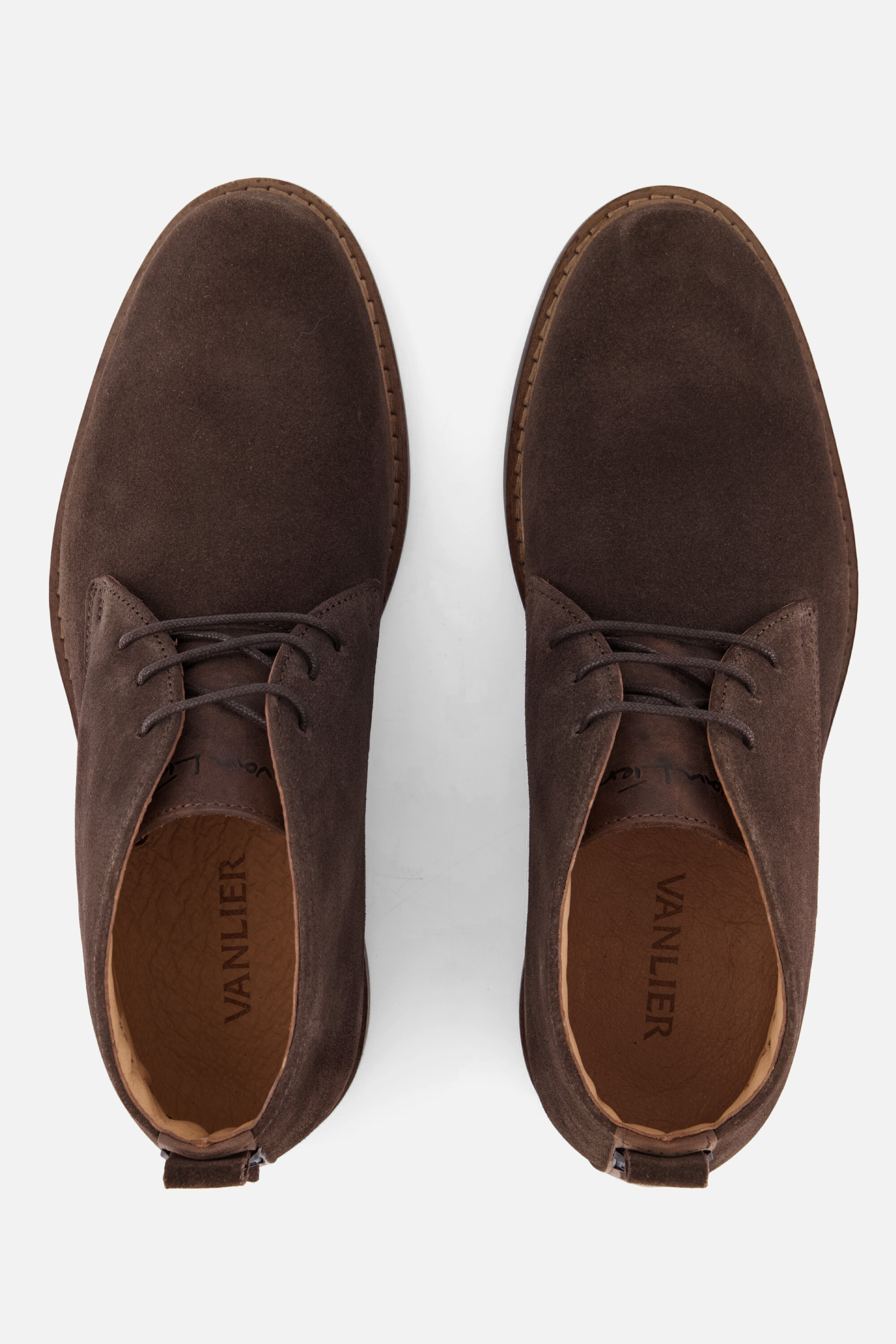 Van Lier Veterschoenen bruin Suede afbeelding 2