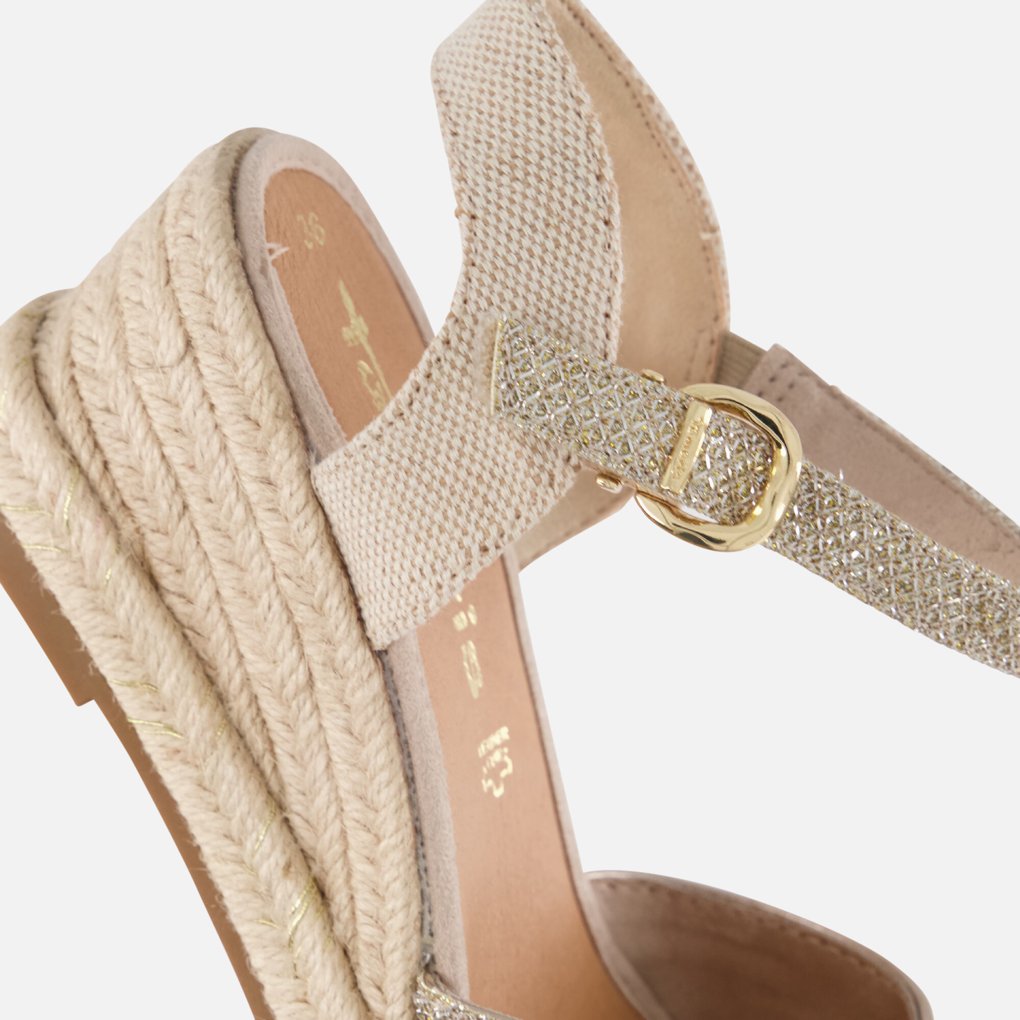 Tamaris Espadrilles goud Textiel afbeelding 4