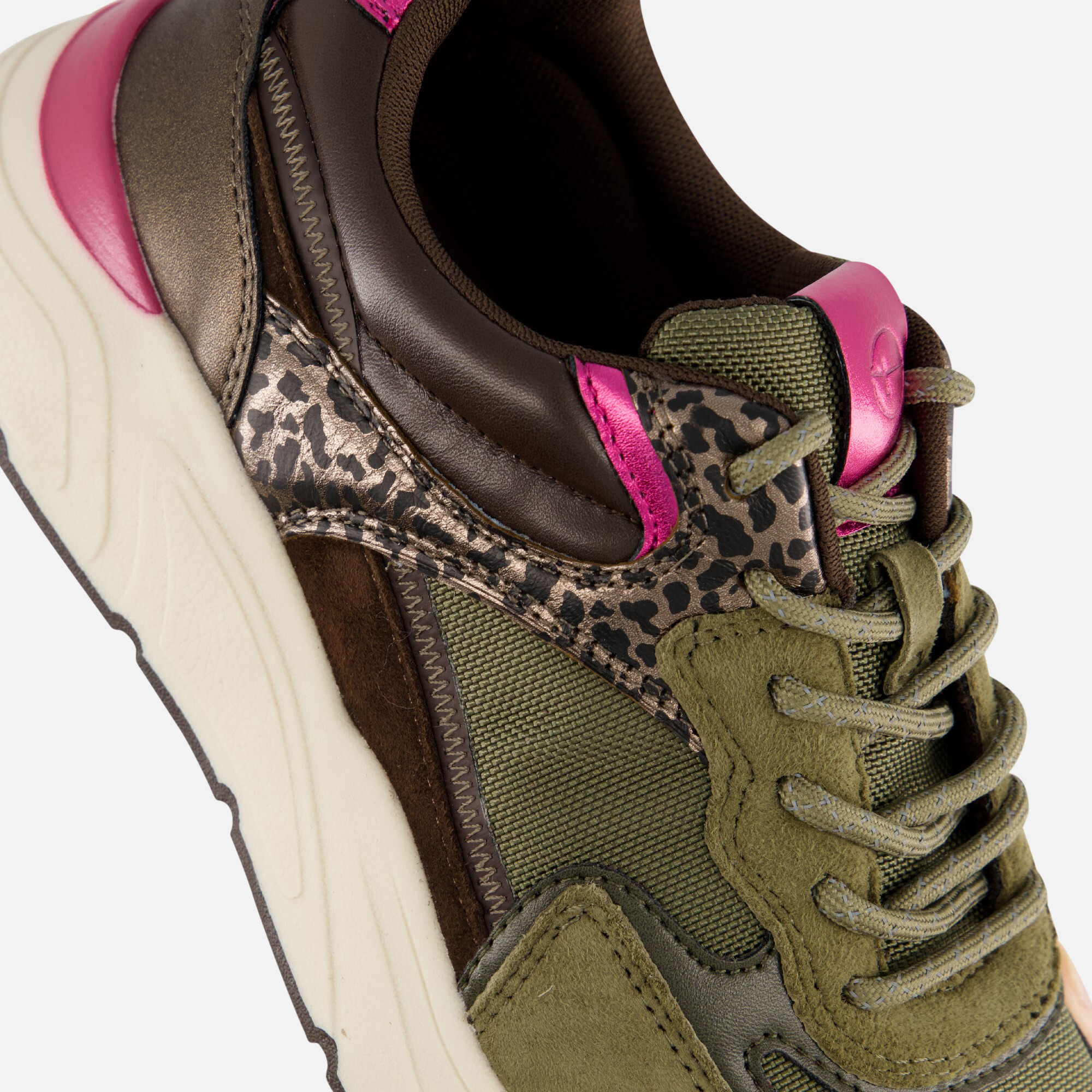 Tamaris Leopard Sneakers groen Textiel afbeelding 4