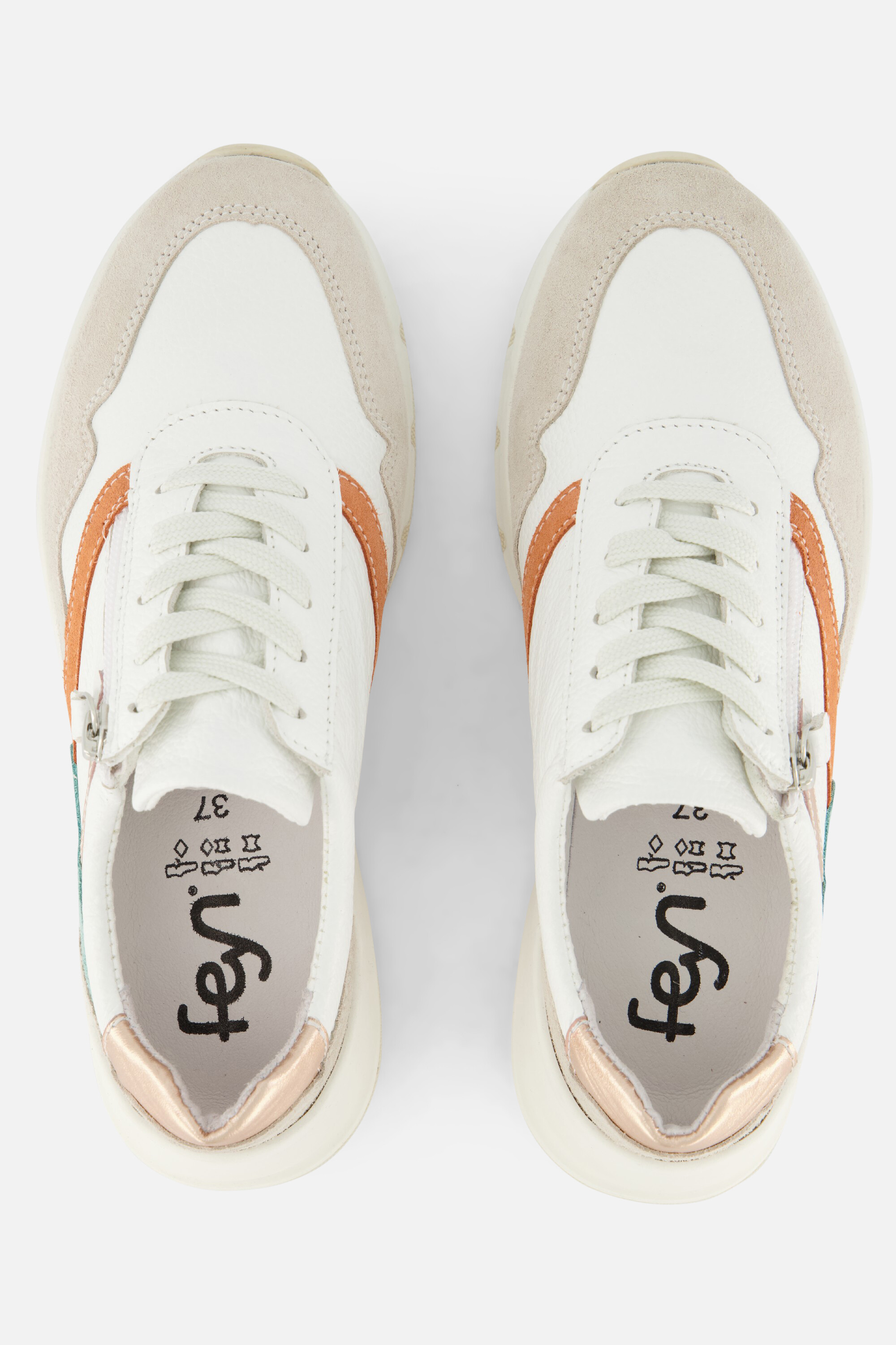 Feyn Jasmin Sneakers beige Leer afbeelding 3