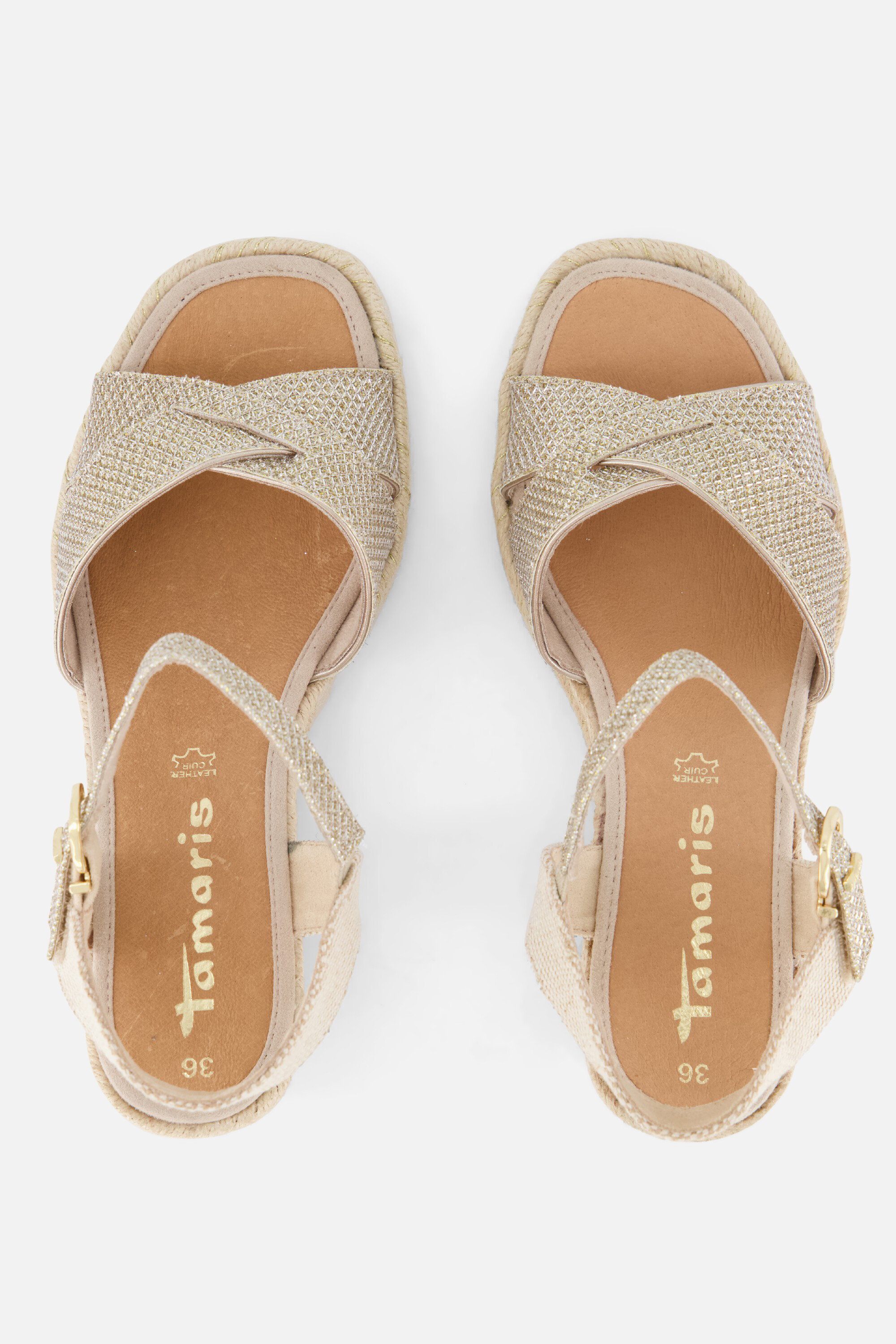 Tamaris Espadrilles goud Textiel afbeelding 2
