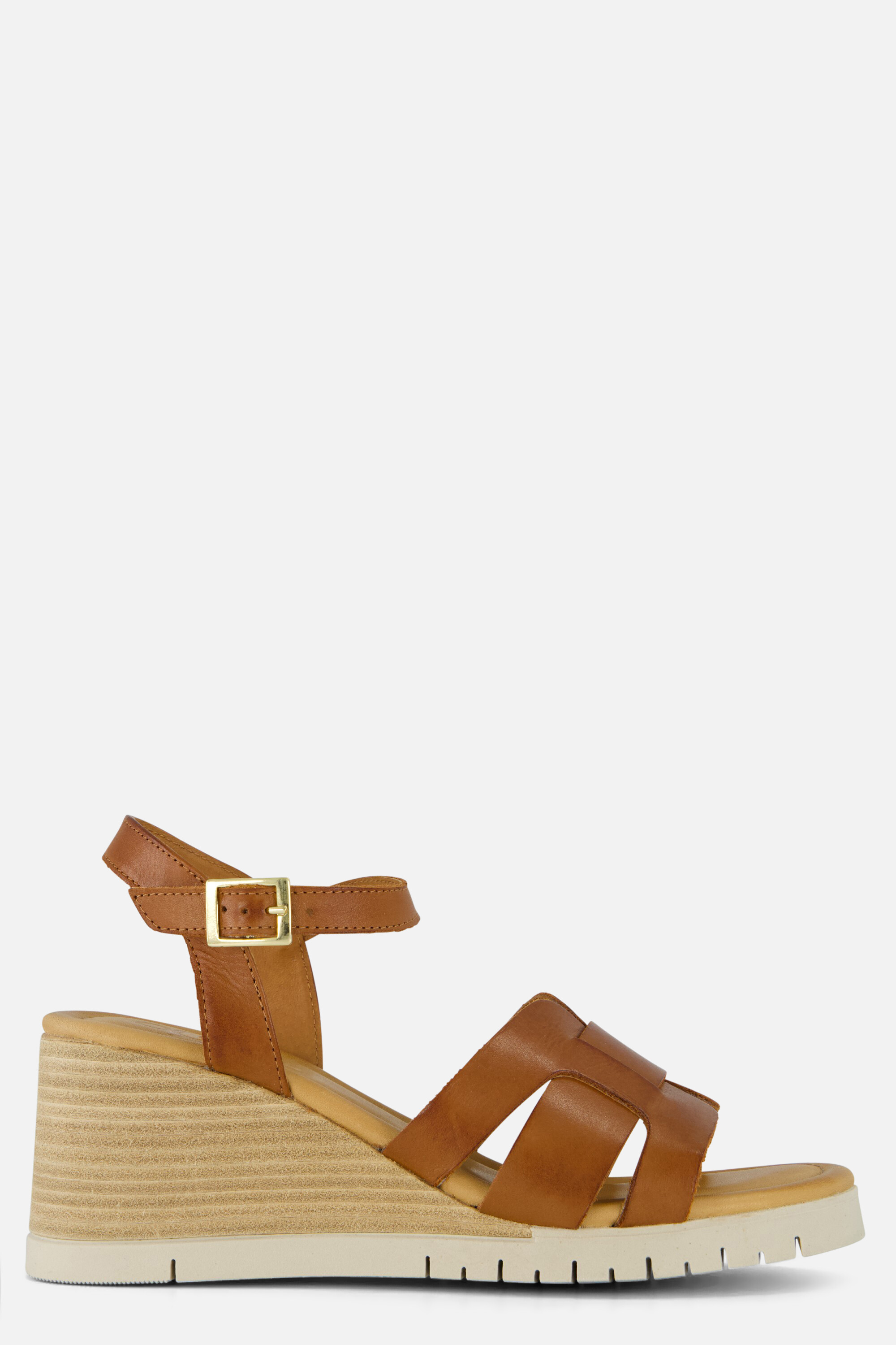 Aqa Sandalen met sleehak cognac Leer afbeelding 4