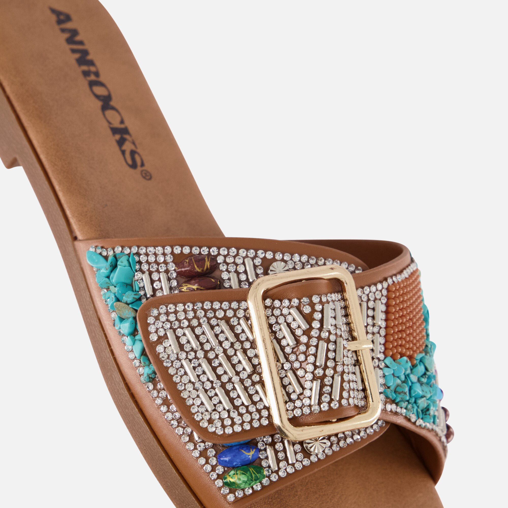 Ann Rocks Slippers bruin Synthetisch afbeelding 4