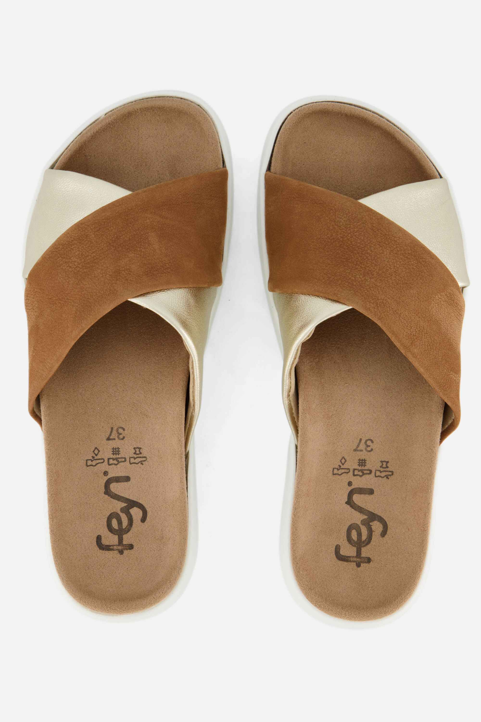Feyn Slippers cognac Leer afbeelding 2