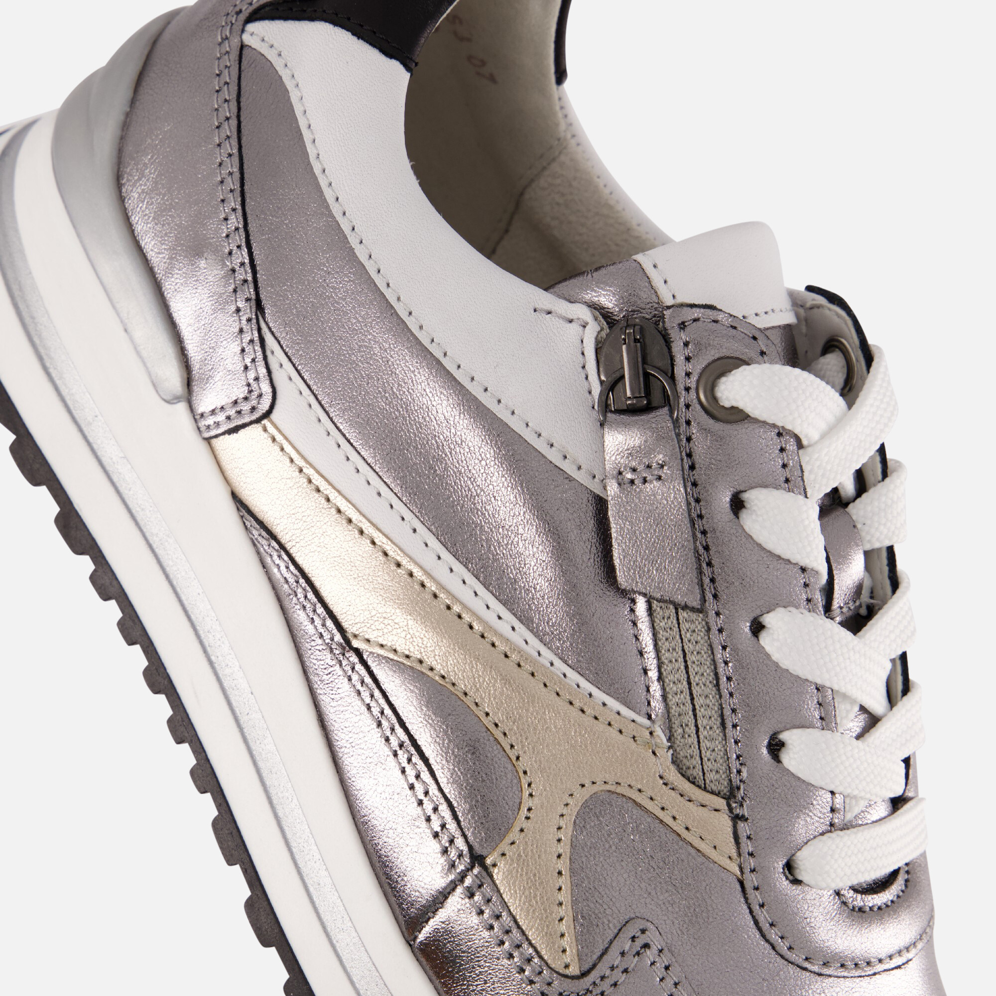 Gabor Sneakers zilver Leer afbeelding 4