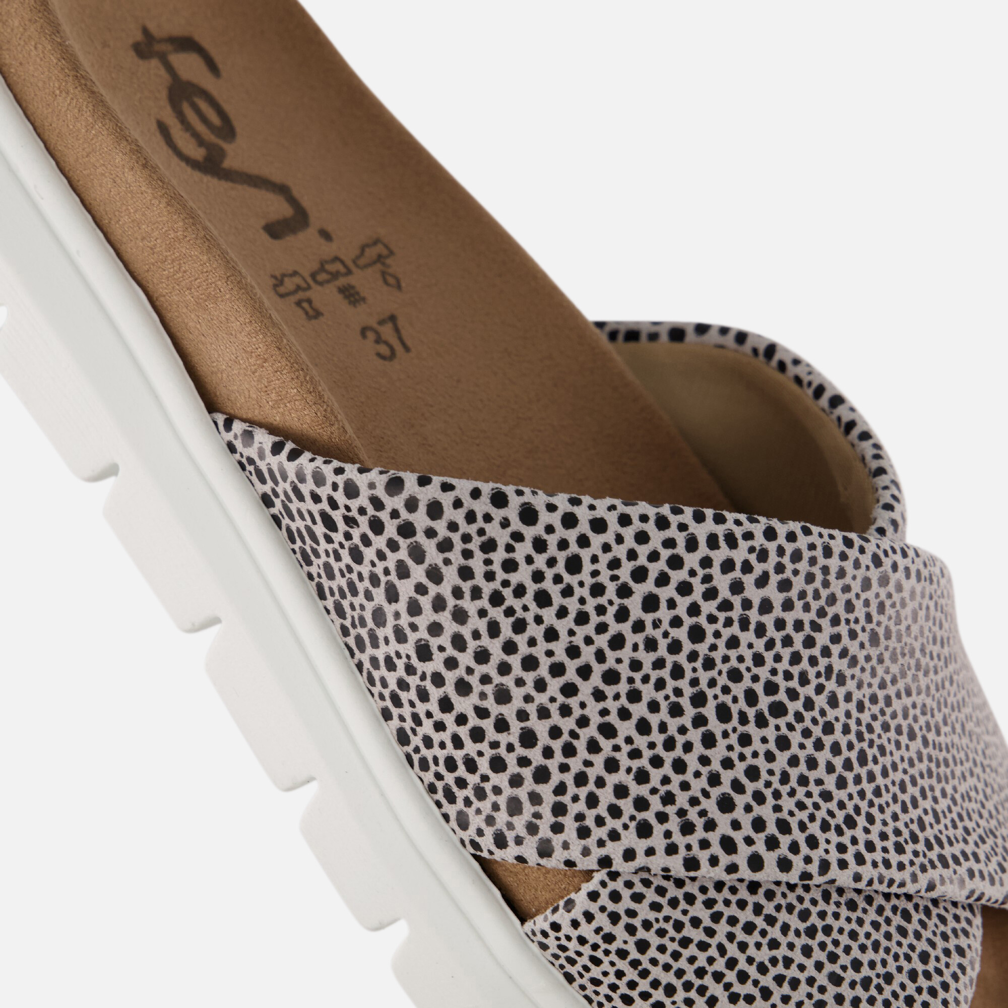 Feyn Slippers wit Leer afbeelding 4