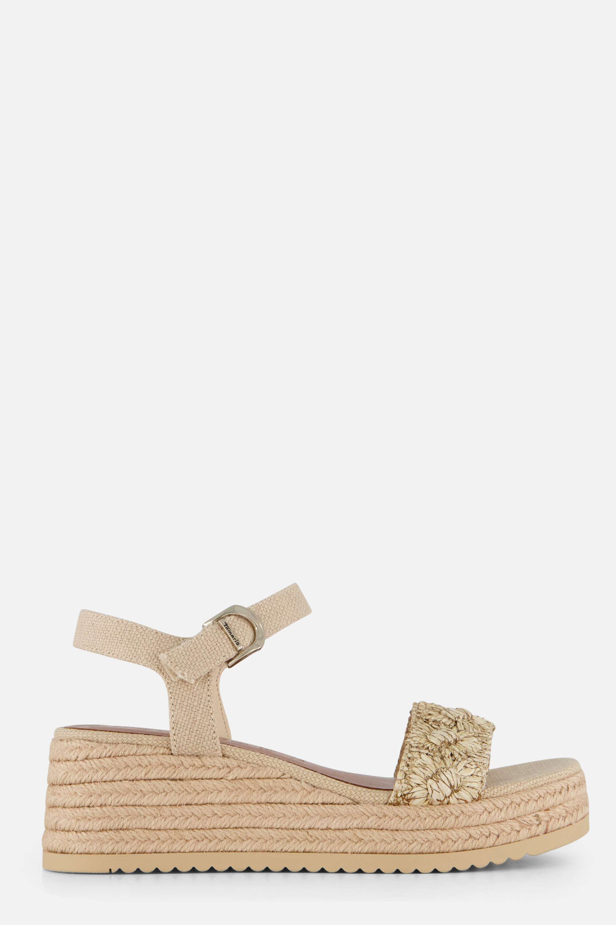 Tamaris Raffia Sandalen beige Textiel afbeelding 4