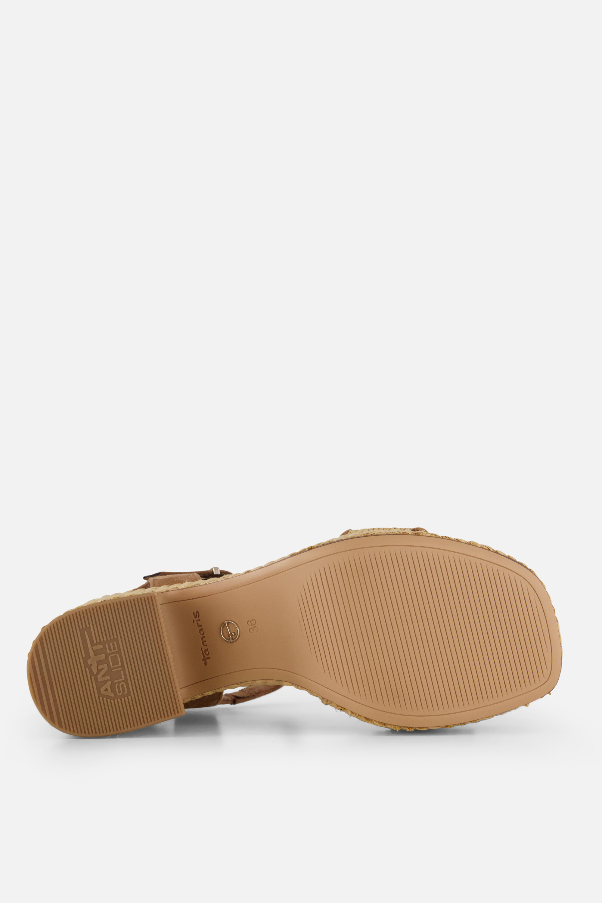 Tamaris Sandalen met hak cognac Textiel afbeelding 3