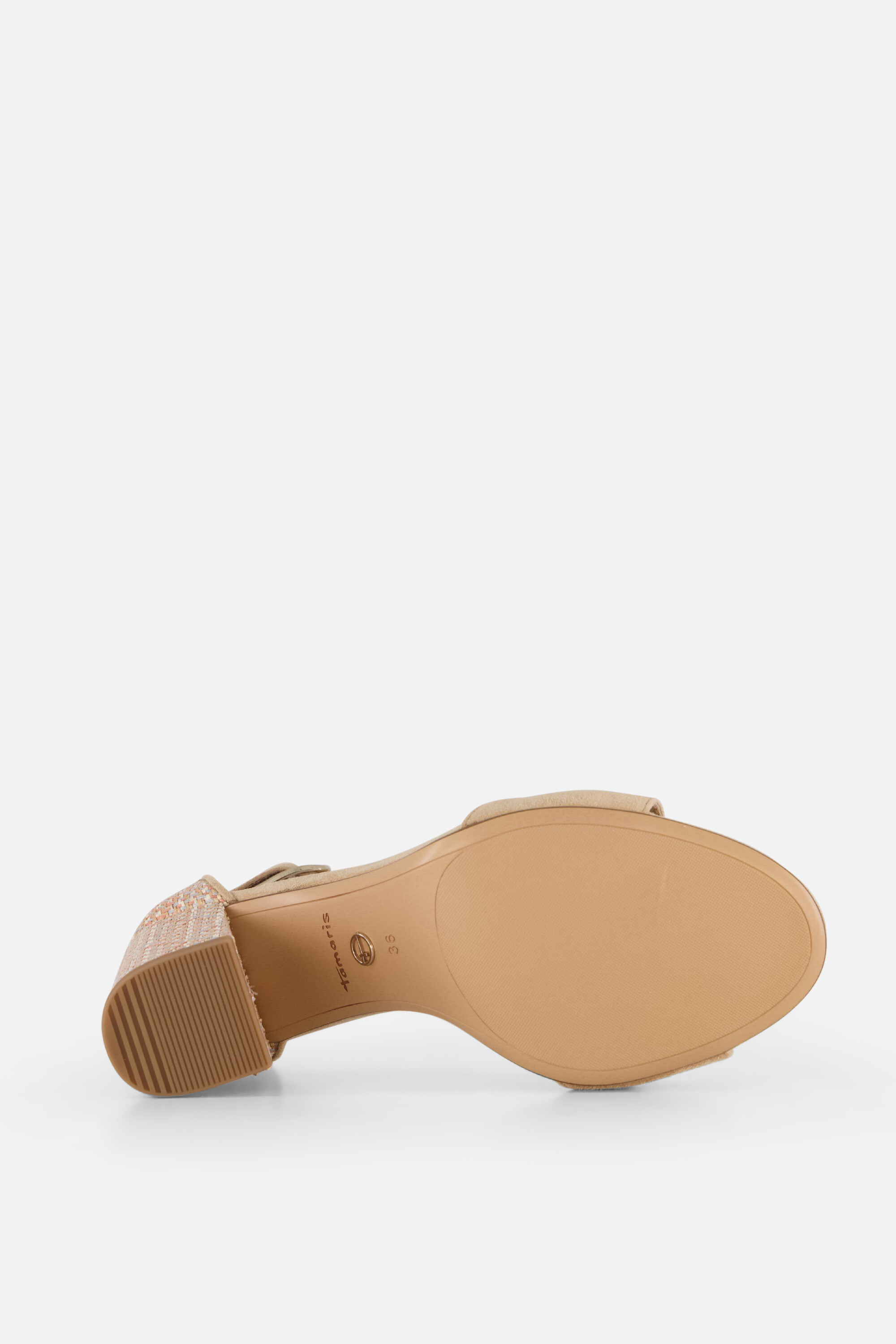 Tamaris Sandalen met hak beige Textiel afbeelding 3