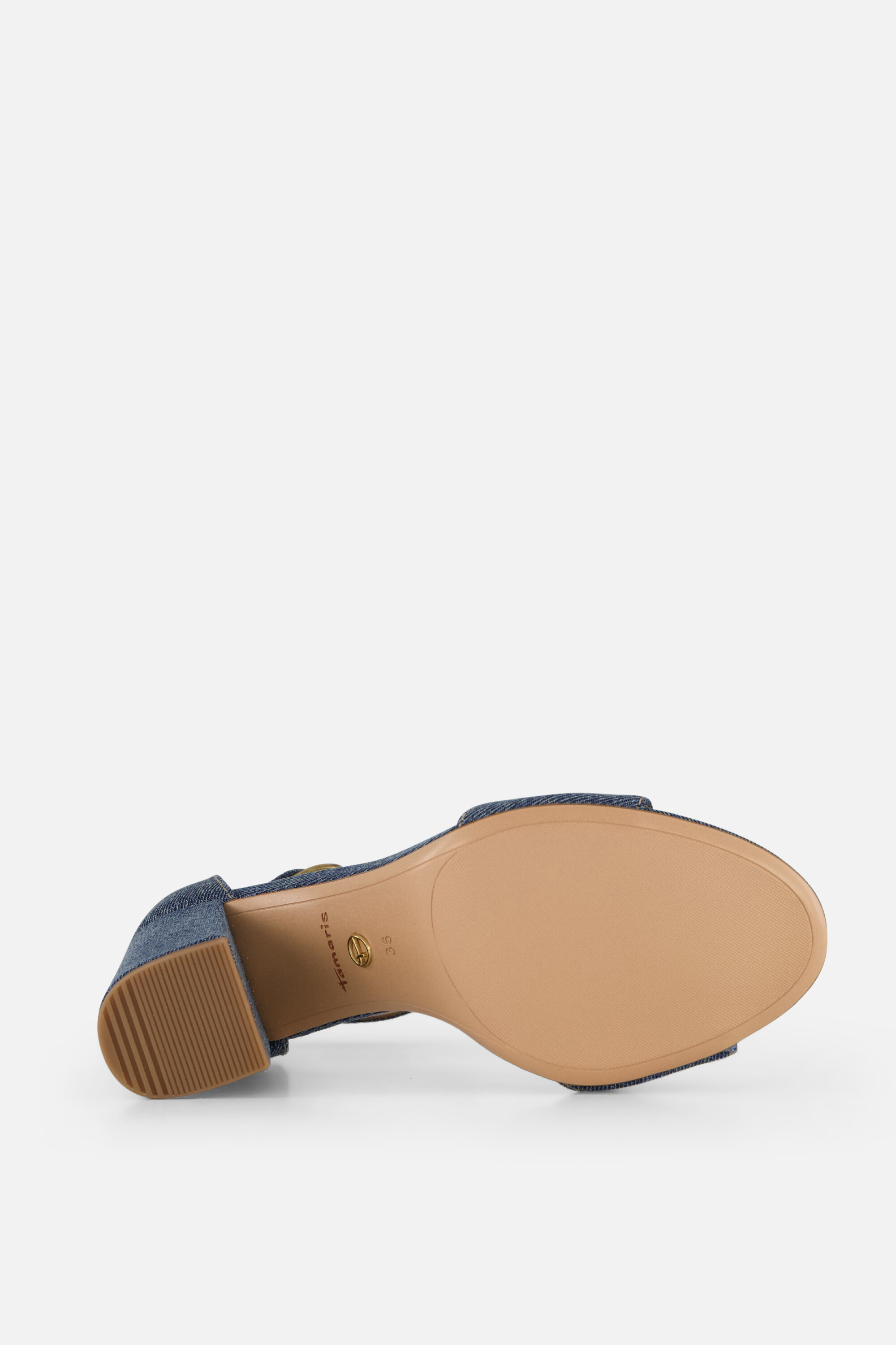 Tamaris Denim Sandalen met hak blauw Textiel afbeelding 3