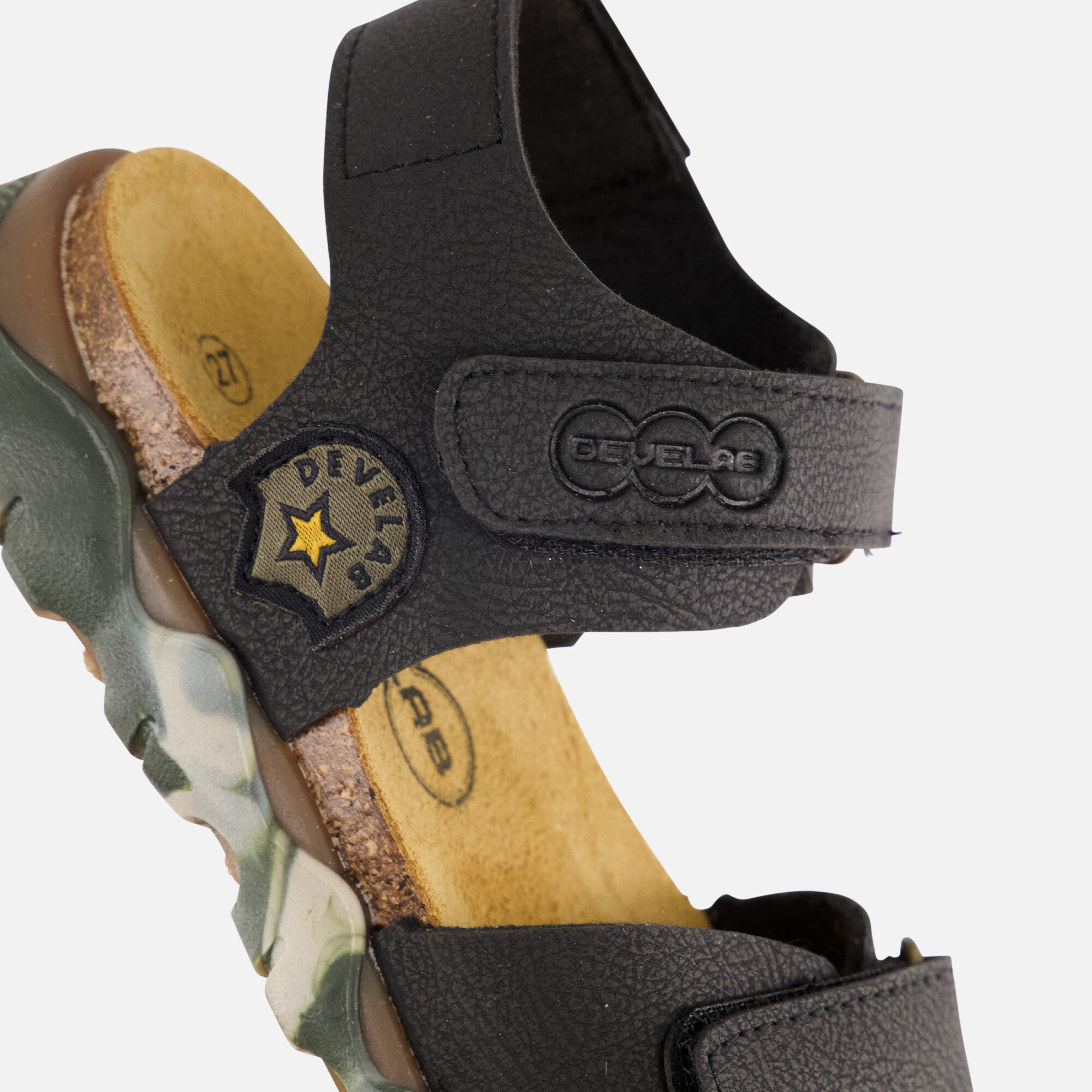 Develab Velcro Sandalen zwart Imitatieleer afbeelding 3