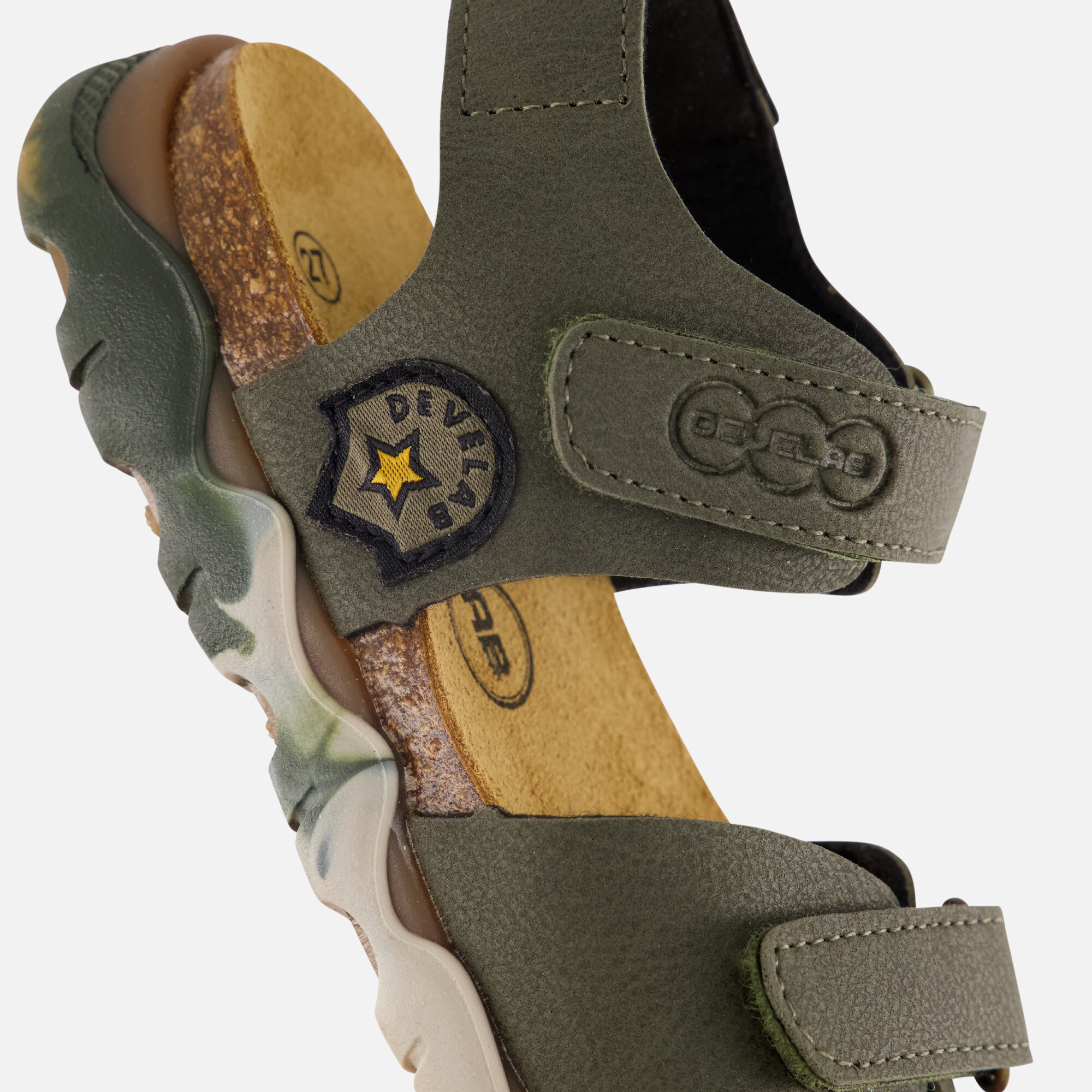 Develab Velcro Sandalen groen Imitatieleer afbeelding 3