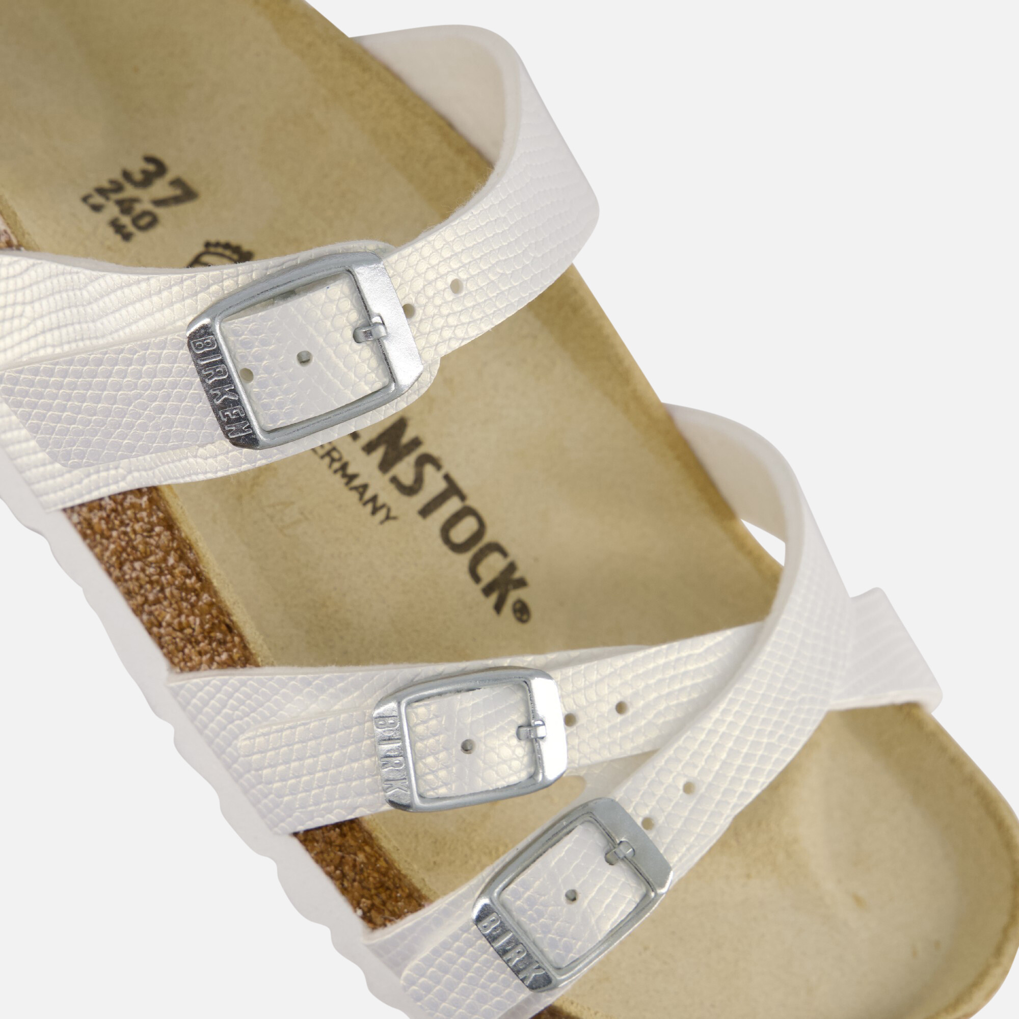 Birkenstock Franca Slippers wit Imitatieleer afbeelding 3