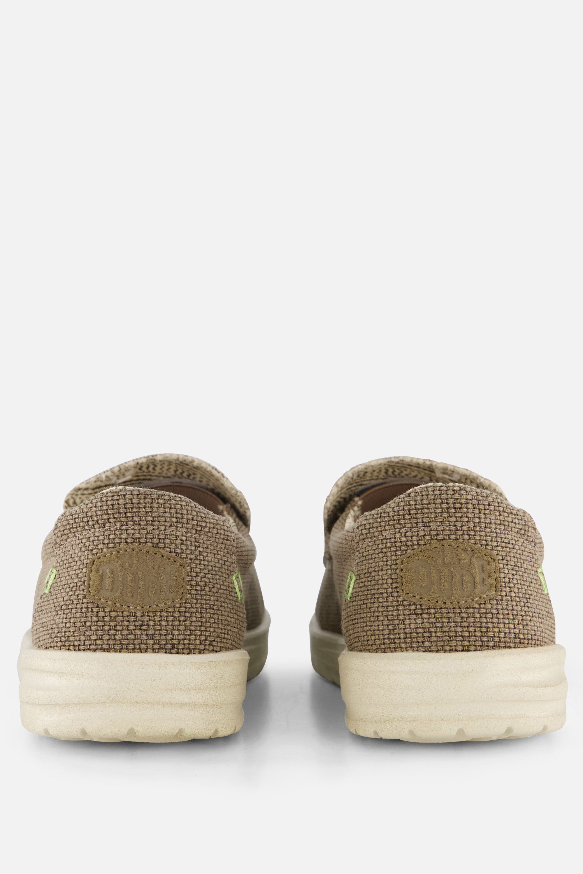 HEYDUDE Mikka Braided Instappers groen Canvas afbeelding 2