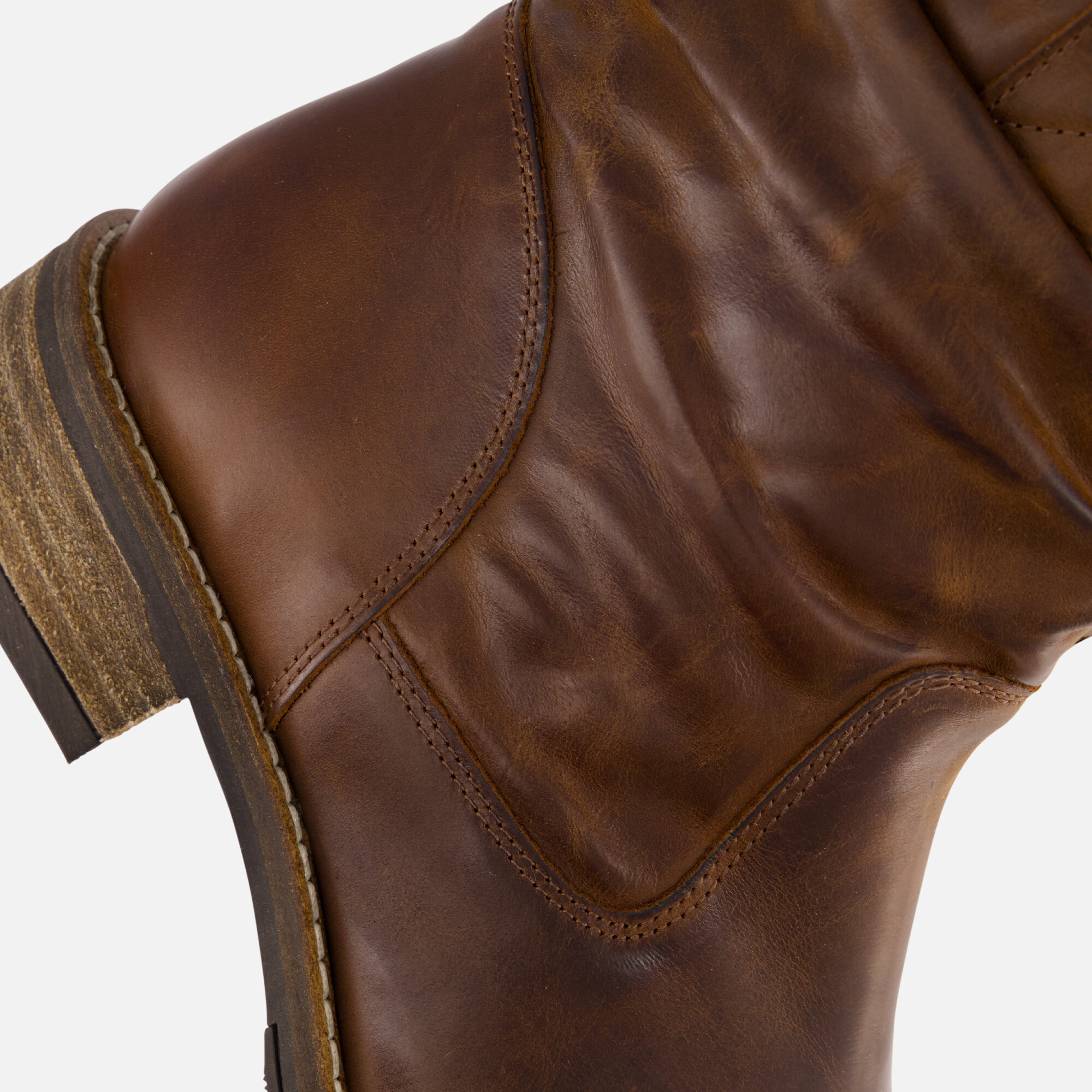 Cellini Plooi Enkellaarsjes cognac Leer afbeelding 4
