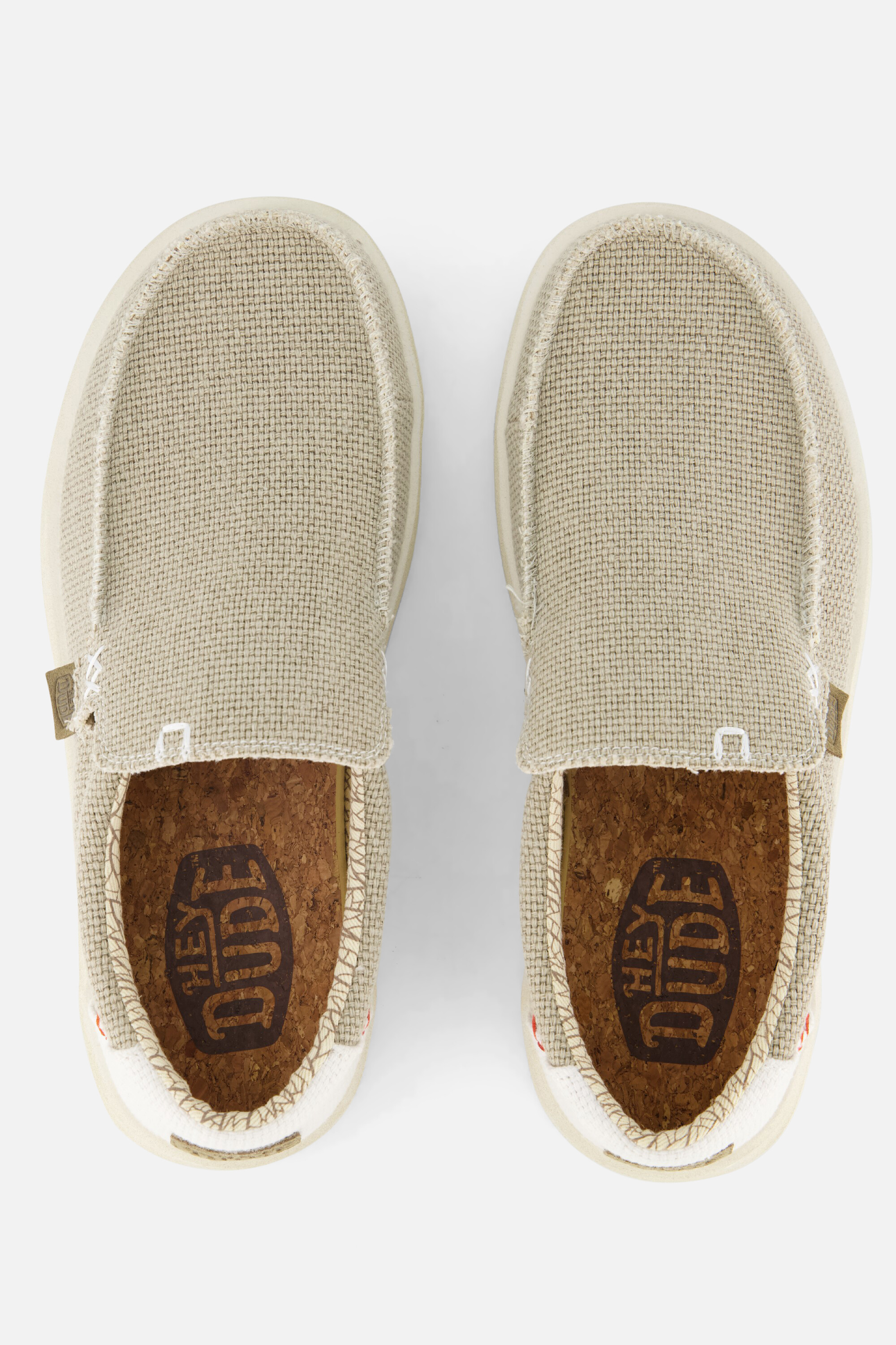 HEYDUDE Mikka Braided Instappers wit Canvas afbeelding 3