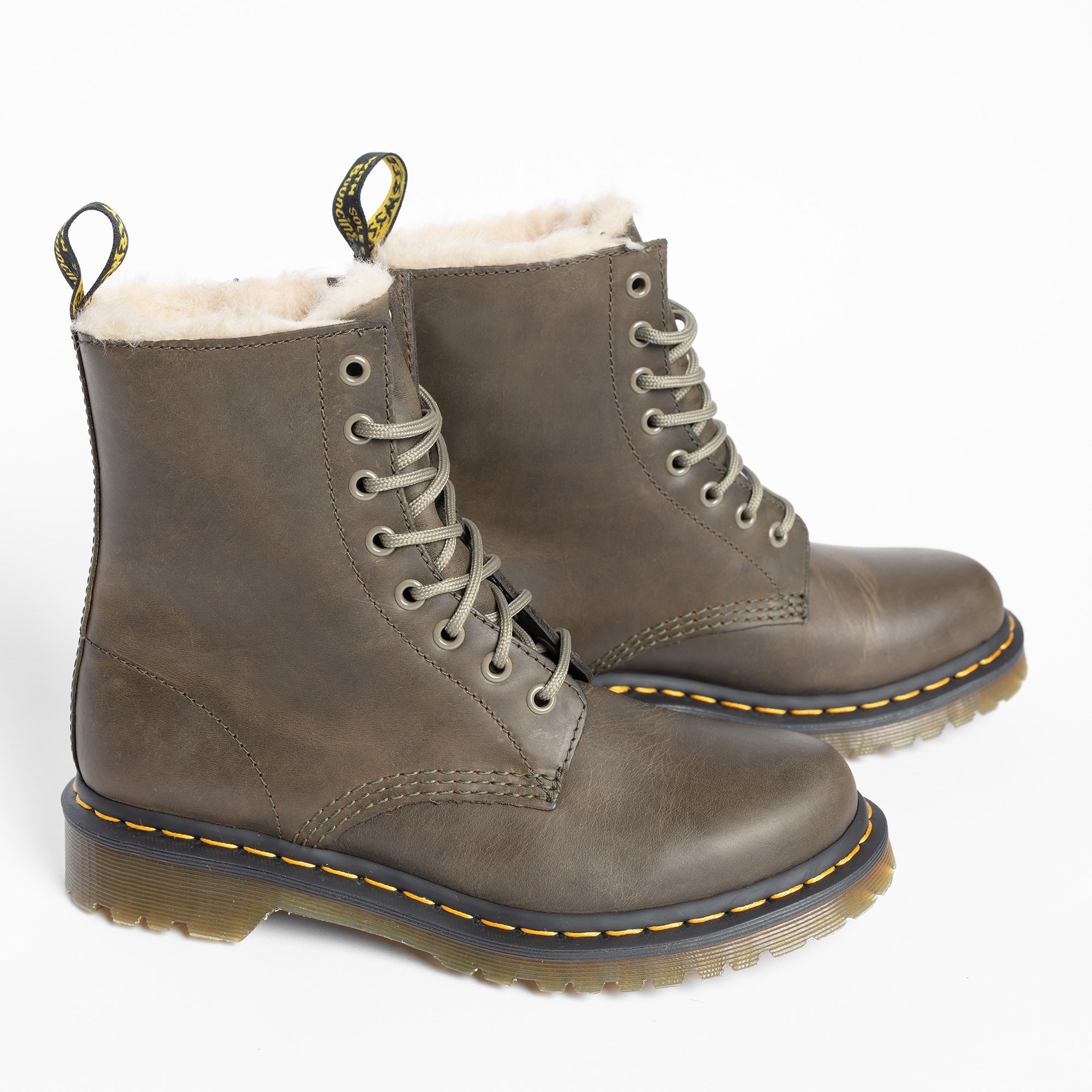 Dr. Martens 1460 Serena Veterboots groen Leer afbeelding 3