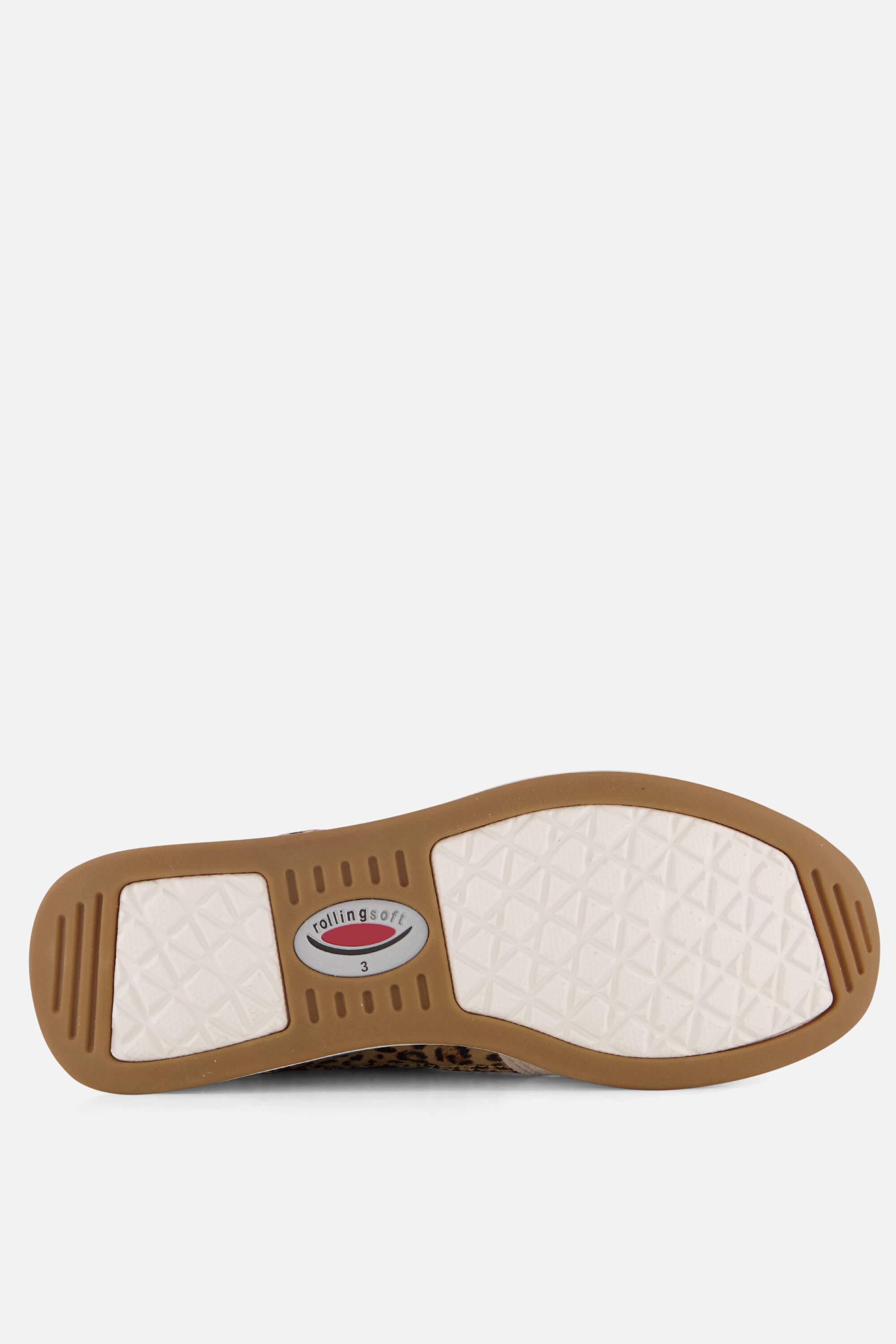 Gabor Leopard Rollingsoft Sneakers beige Textiel afbeelding 3
