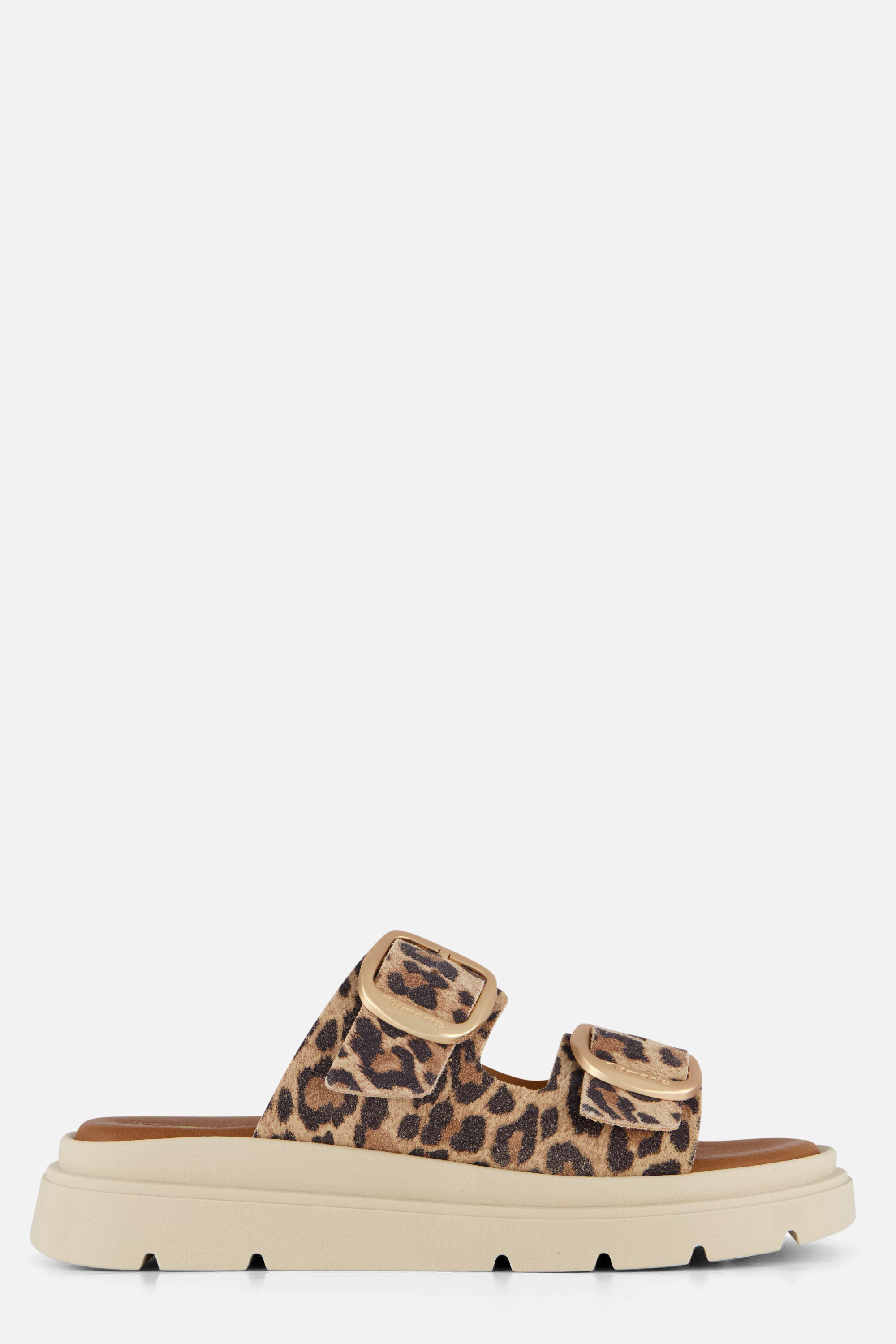 Tamaris Leopard Slippers bruin Leer afbeelding 4