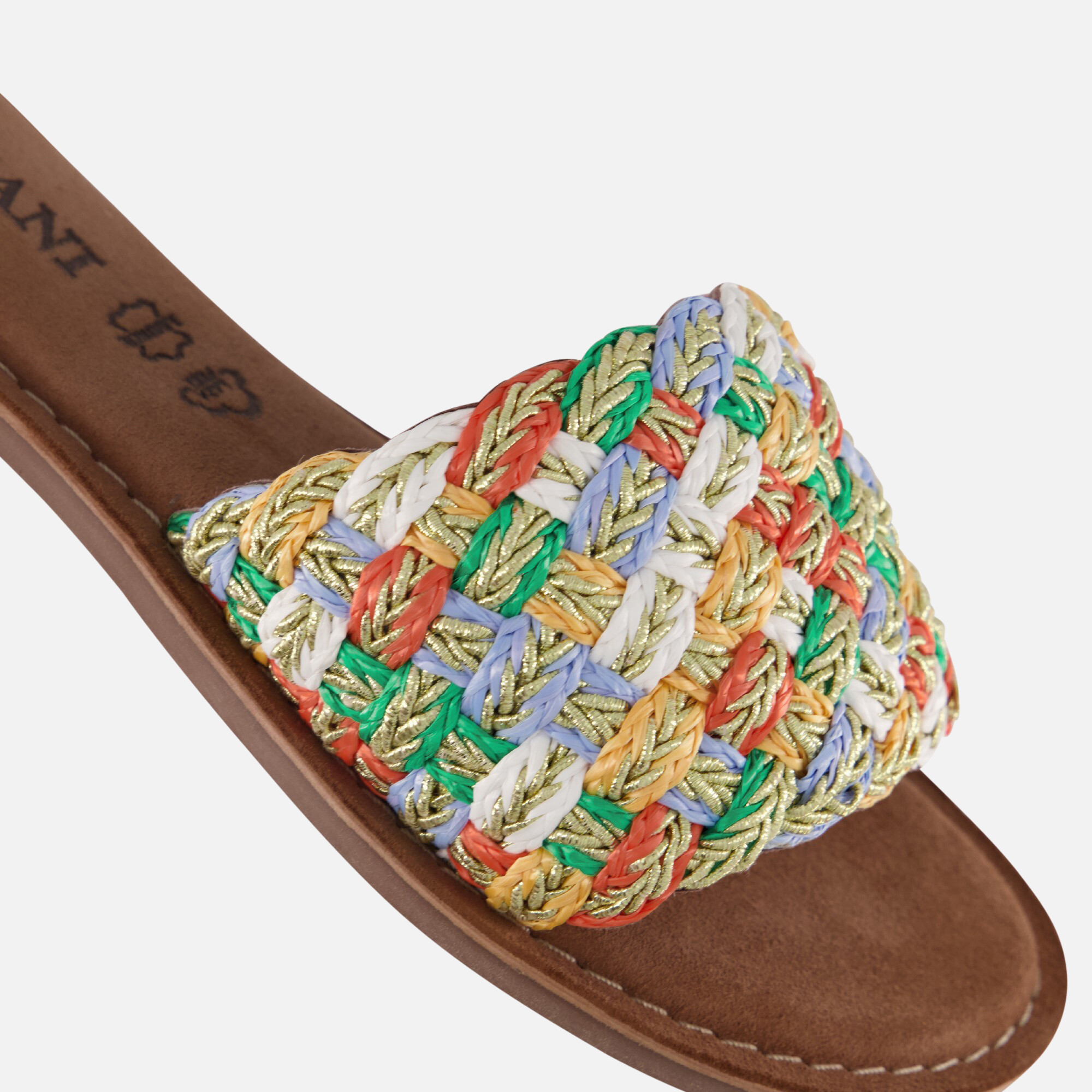 Lazamani Raffia Slippers wit Synthetisch afbeelding 3