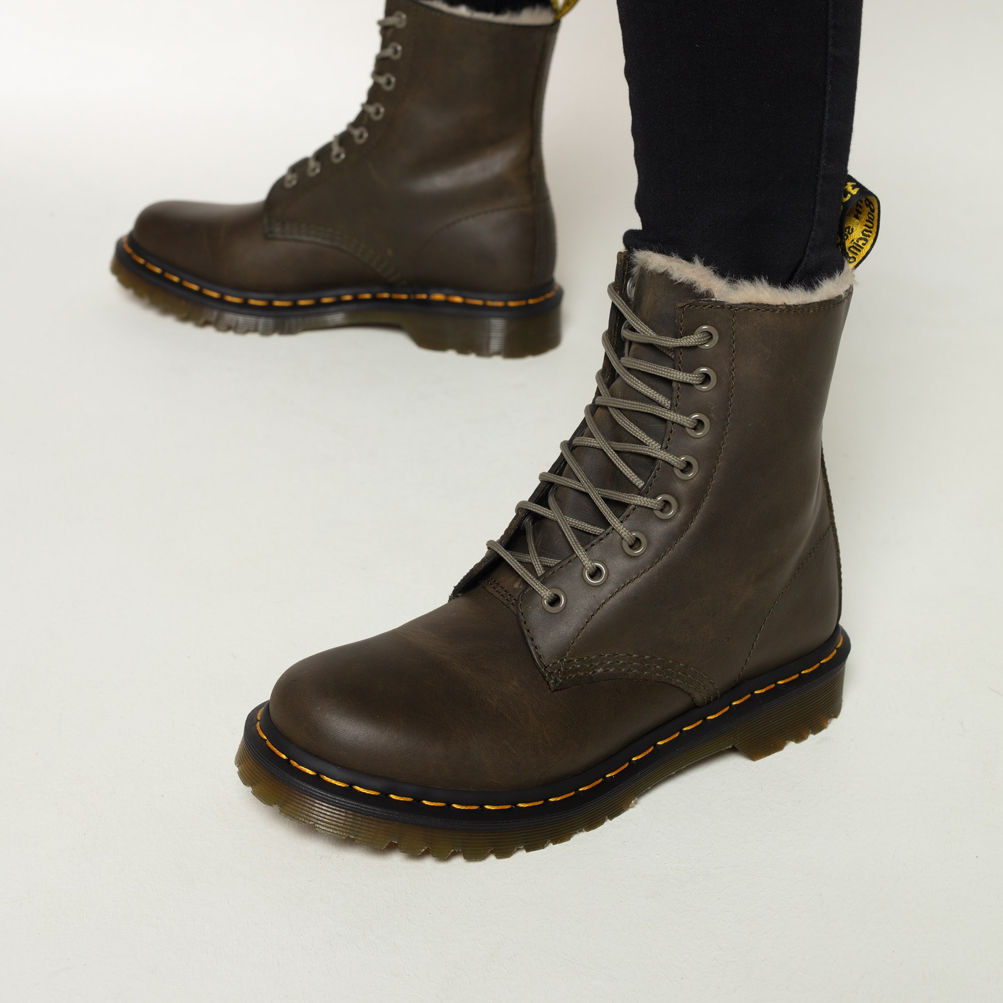 Dr. Martens 1460 Serena Veterboots groen Leer afbeelding 2