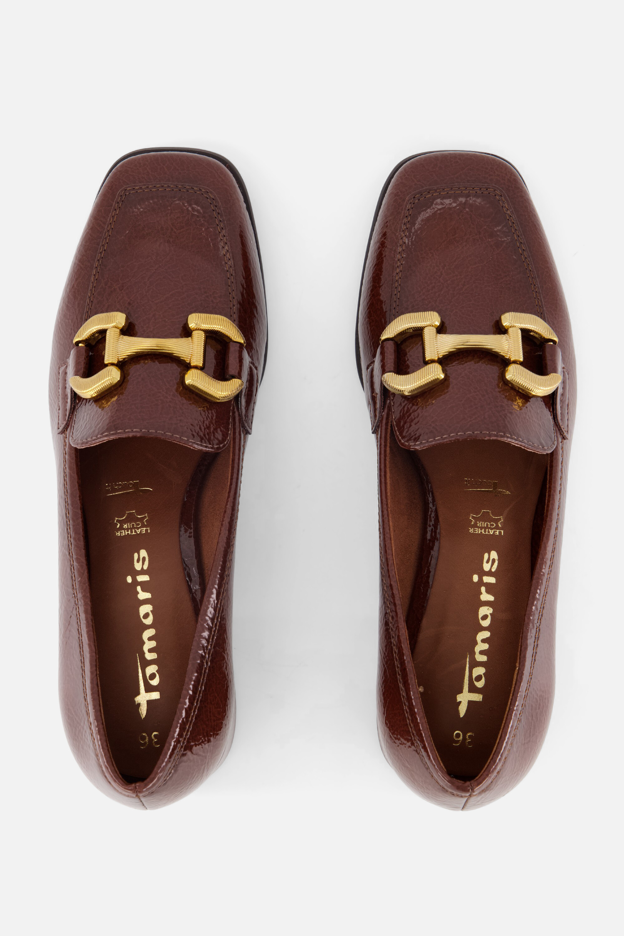 Tamaris Trotteur Instappers cognac Lak afbeelding 3