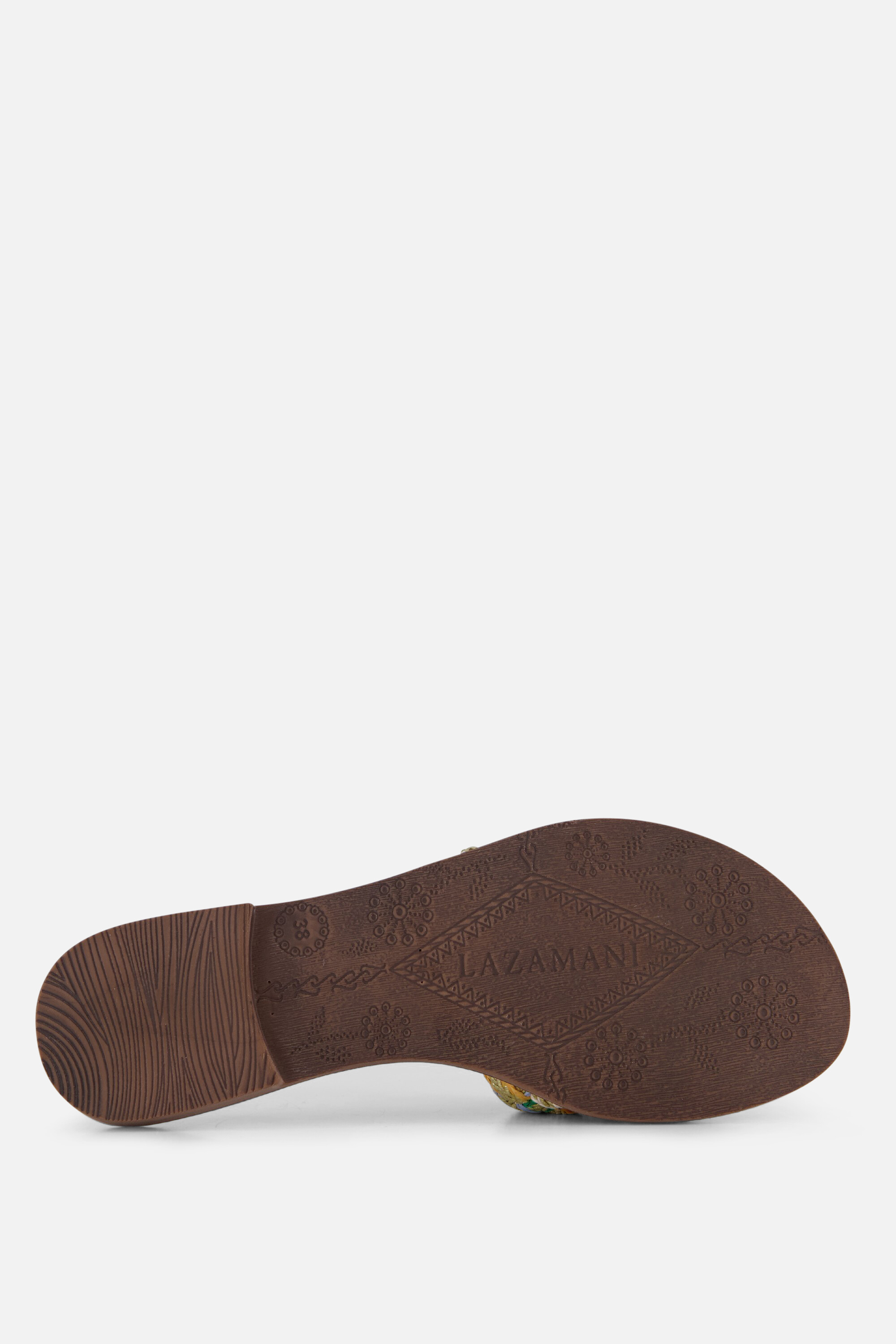 Lazamani Raffia Slippers wit Synthetisch afbeelding 2