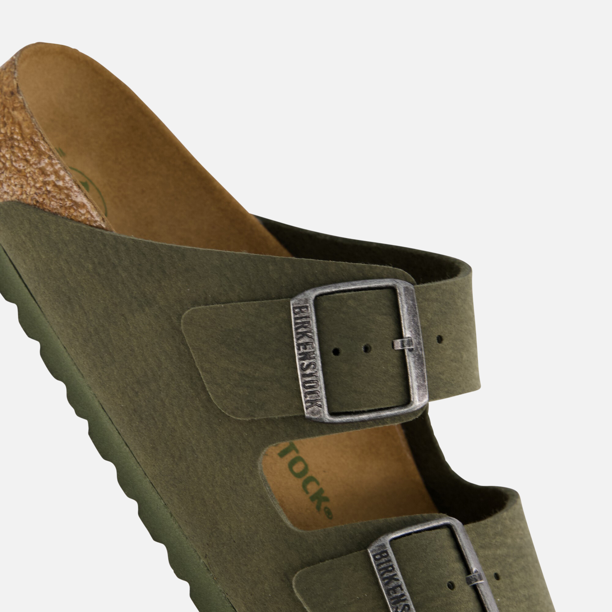 Birkenstock Arizona Slippers groen Suede afbeelding 3