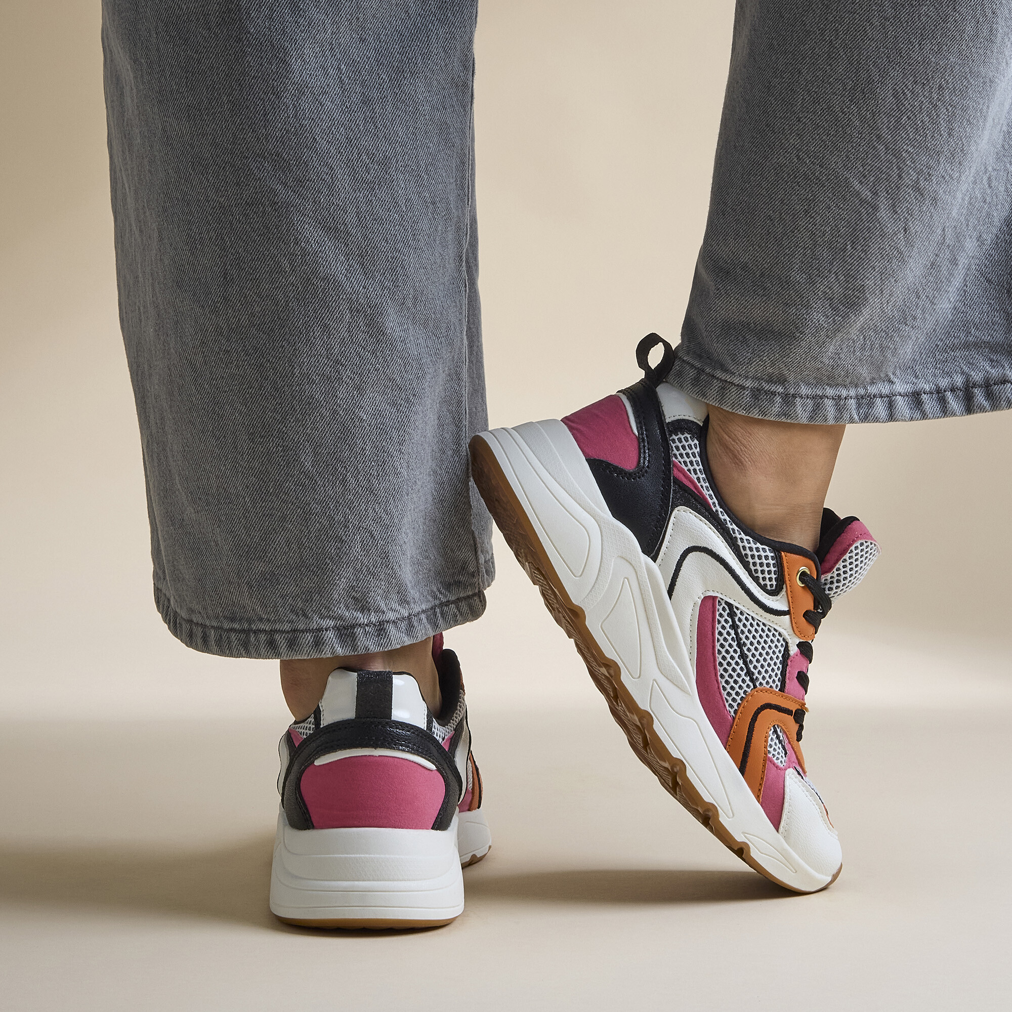 Cellini Sneakers roze Synthetisch – Wit