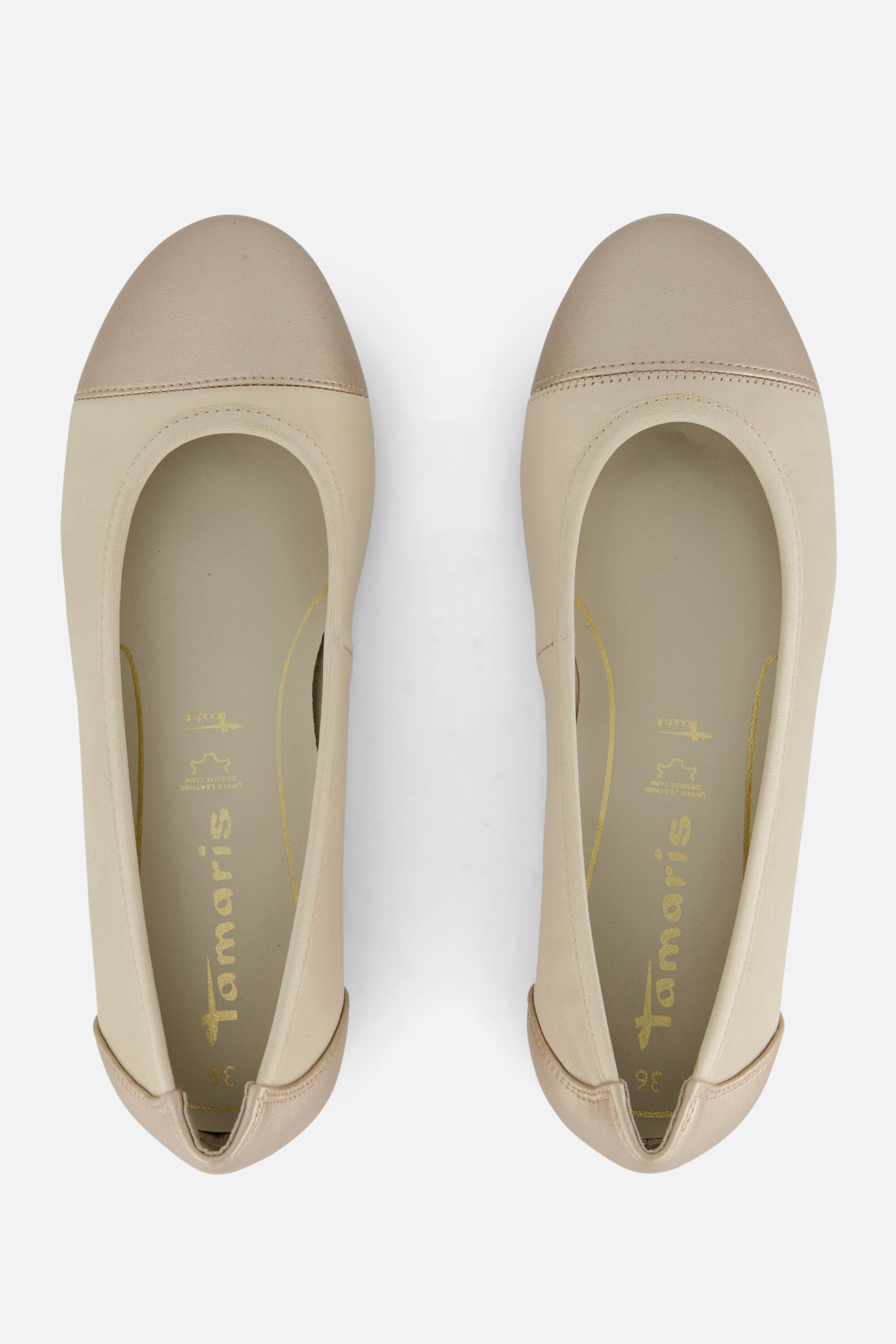 Tamaris Ballerina's beige Leer afbeelding 3