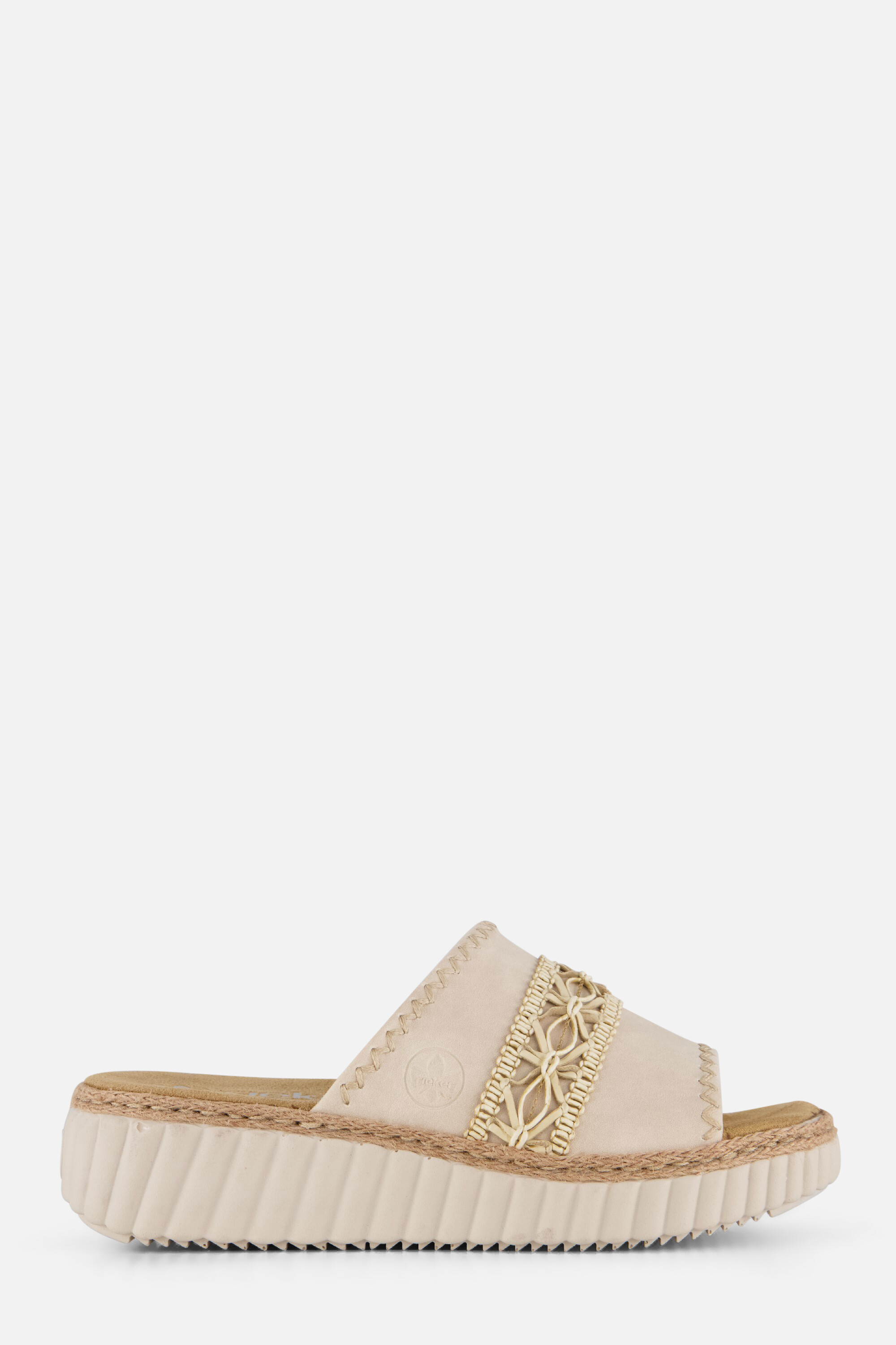 Rieker Slippers beige Textiel afbeelding 4