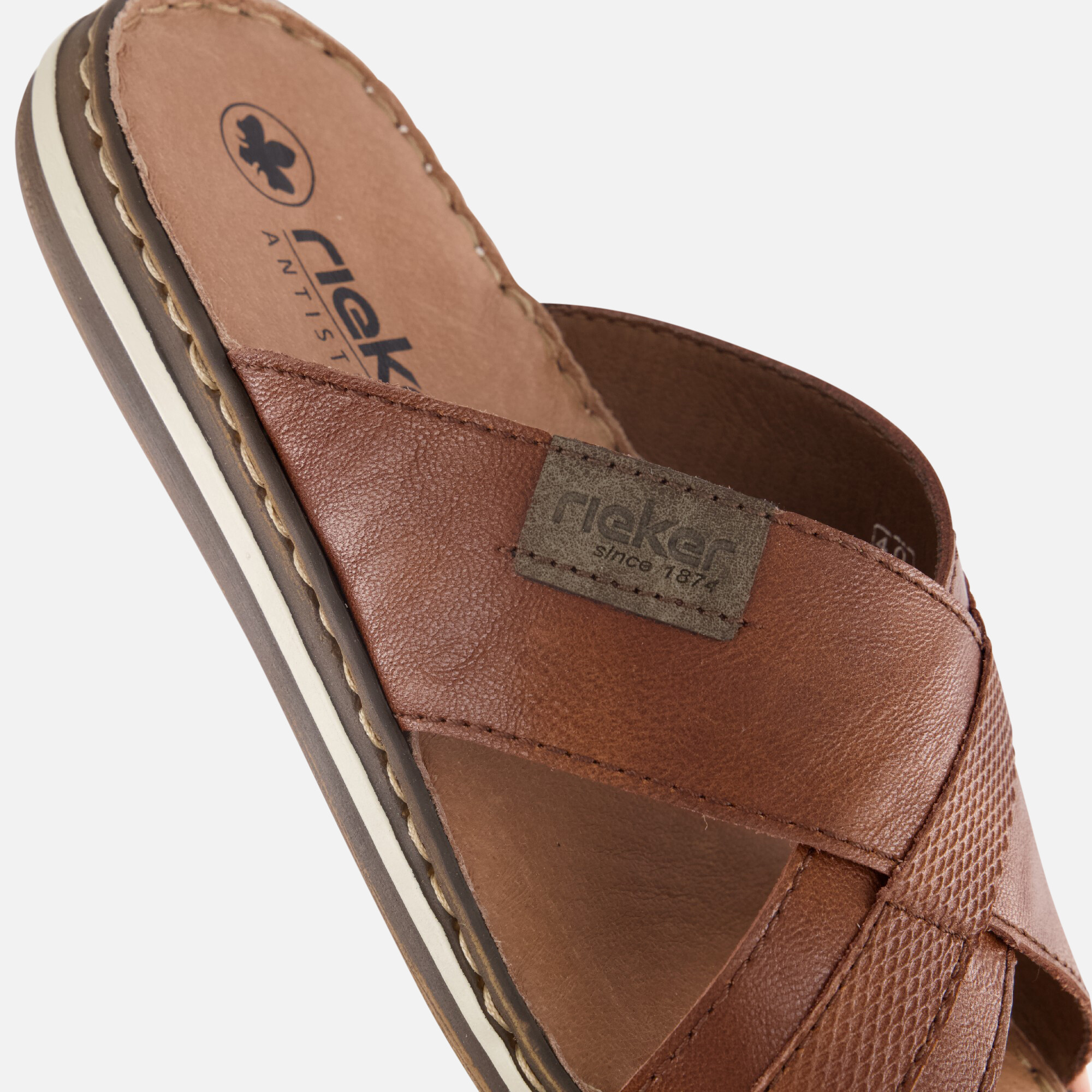 Rieker Bend Morelia Slippers bruin Imitatieleer afbeelding 3
