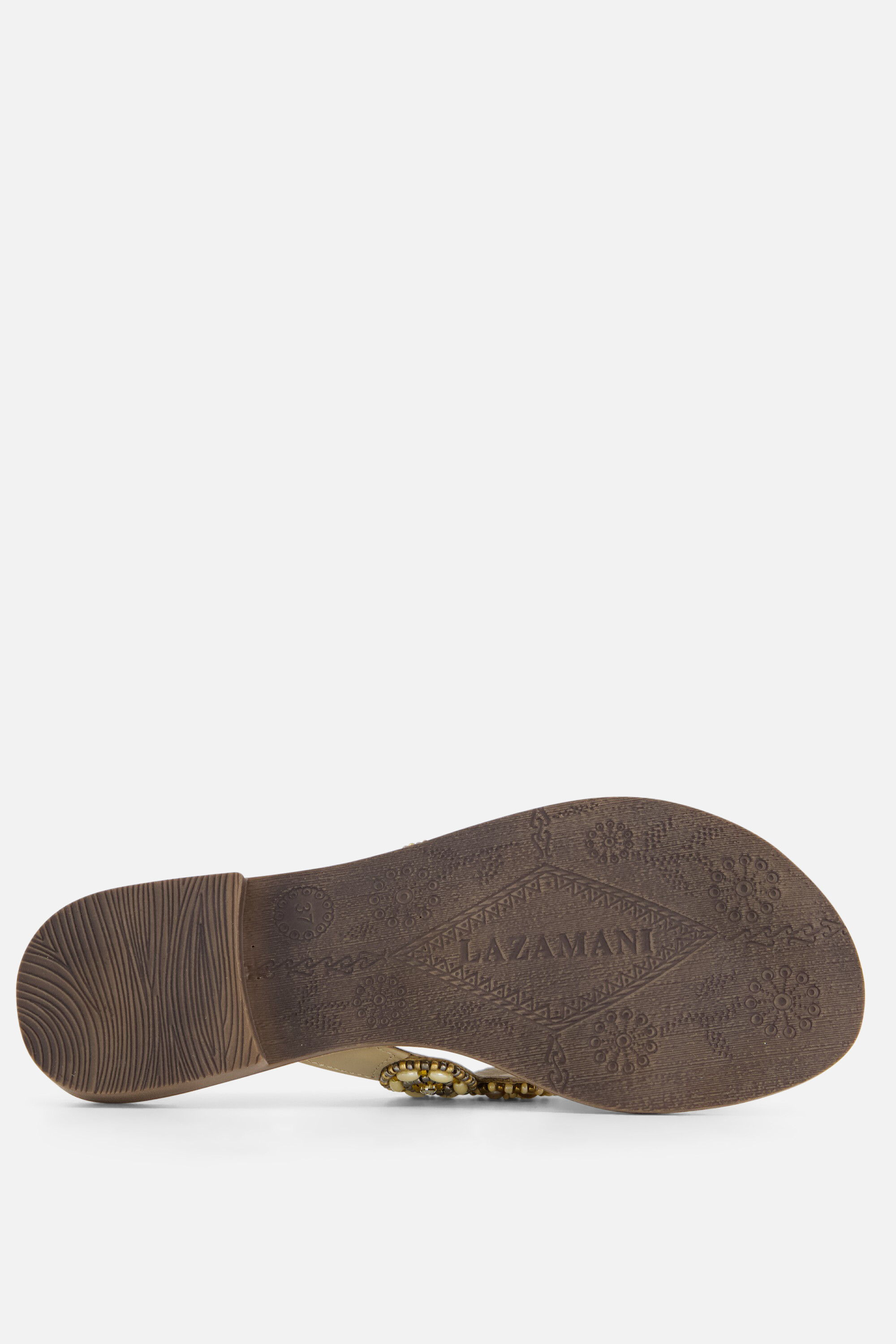 Lazamani Slippers beige Leer afbeelding 2