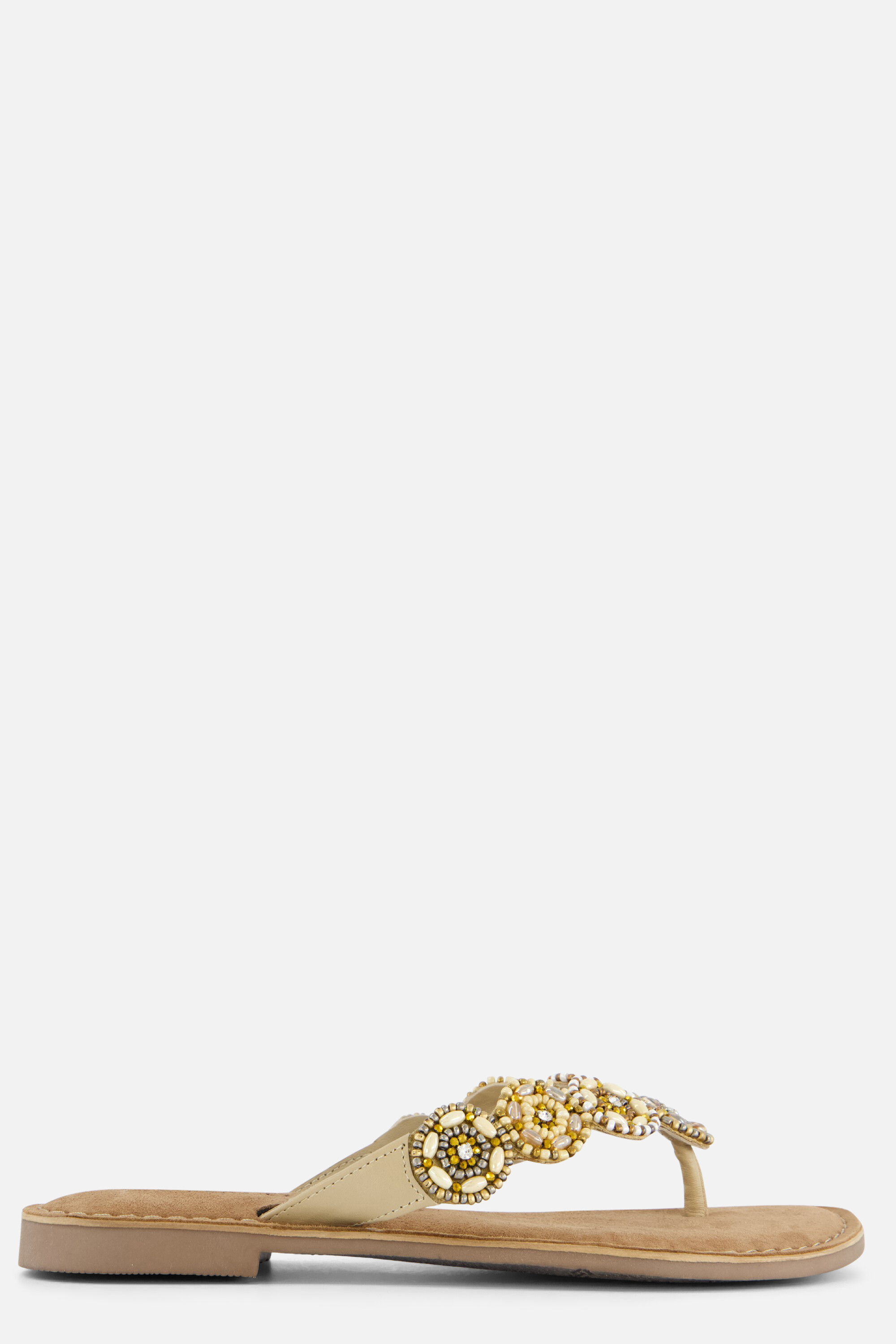 Lazamani Slippers beige Leer afbeelding 4