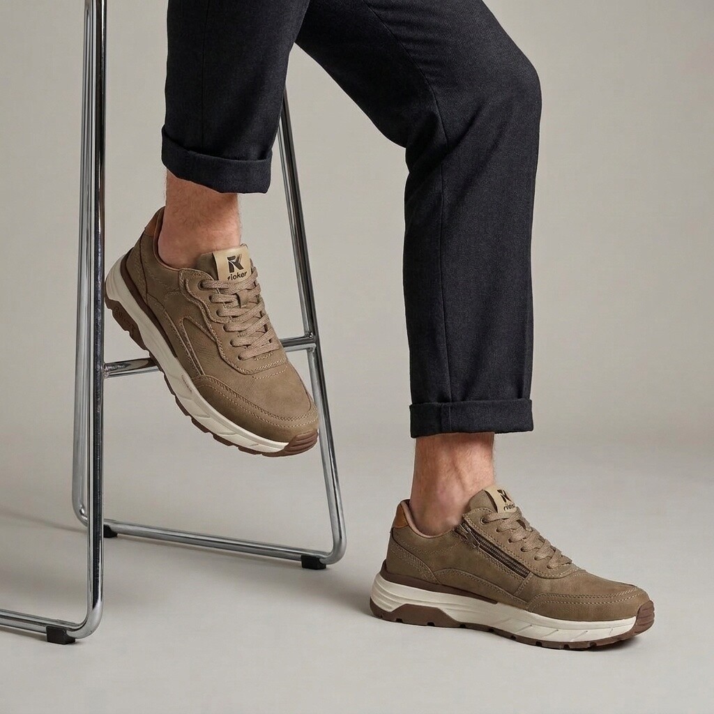 Rieker Rieker Sneakers H-leest groen Leer