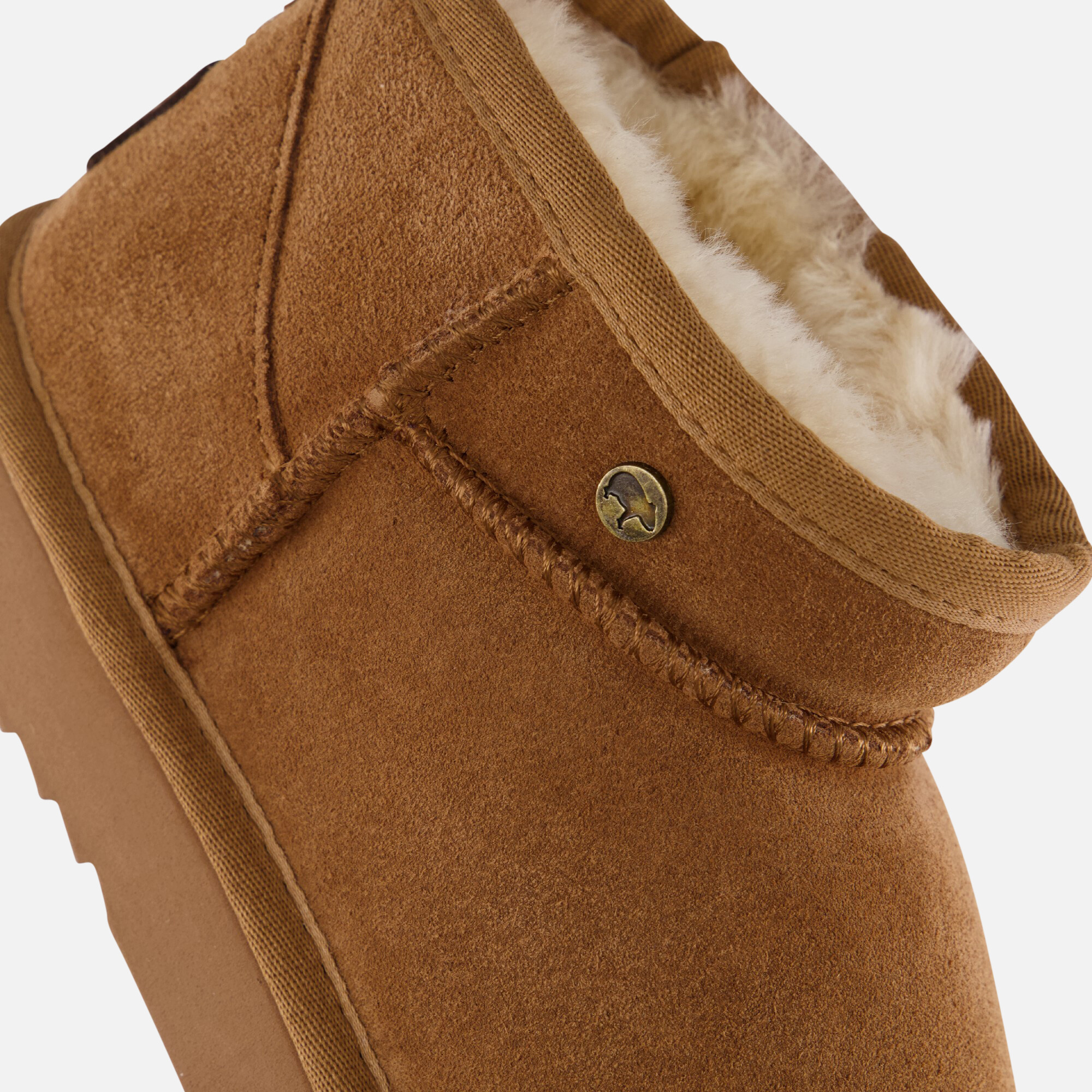 Warmbat Durack Gevoerde boots cognac Suede afbeelding 4