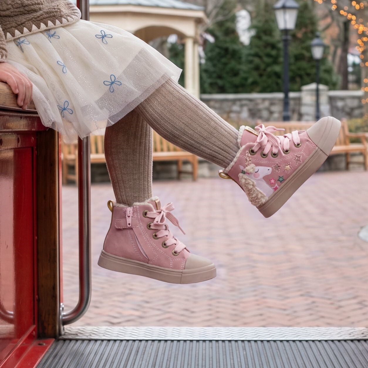 Shoesme Shoesme Unicorn Veterboots roze Leer