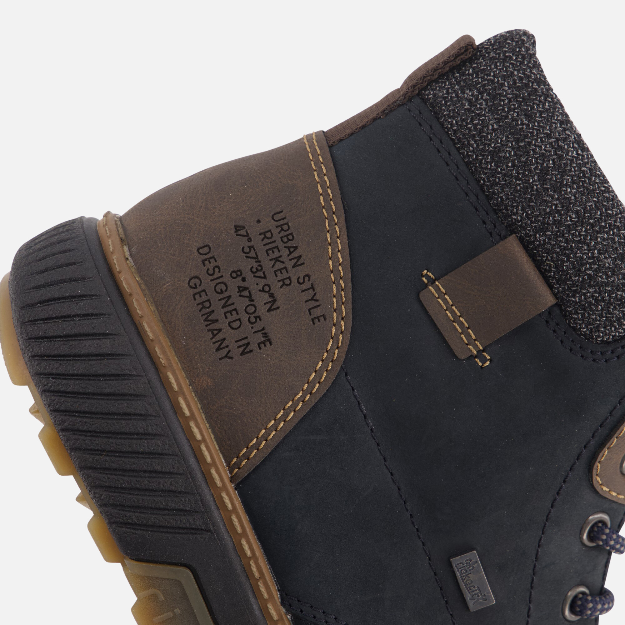 Rieker Tex Veterboots blauw Nubuck afbeelding 4