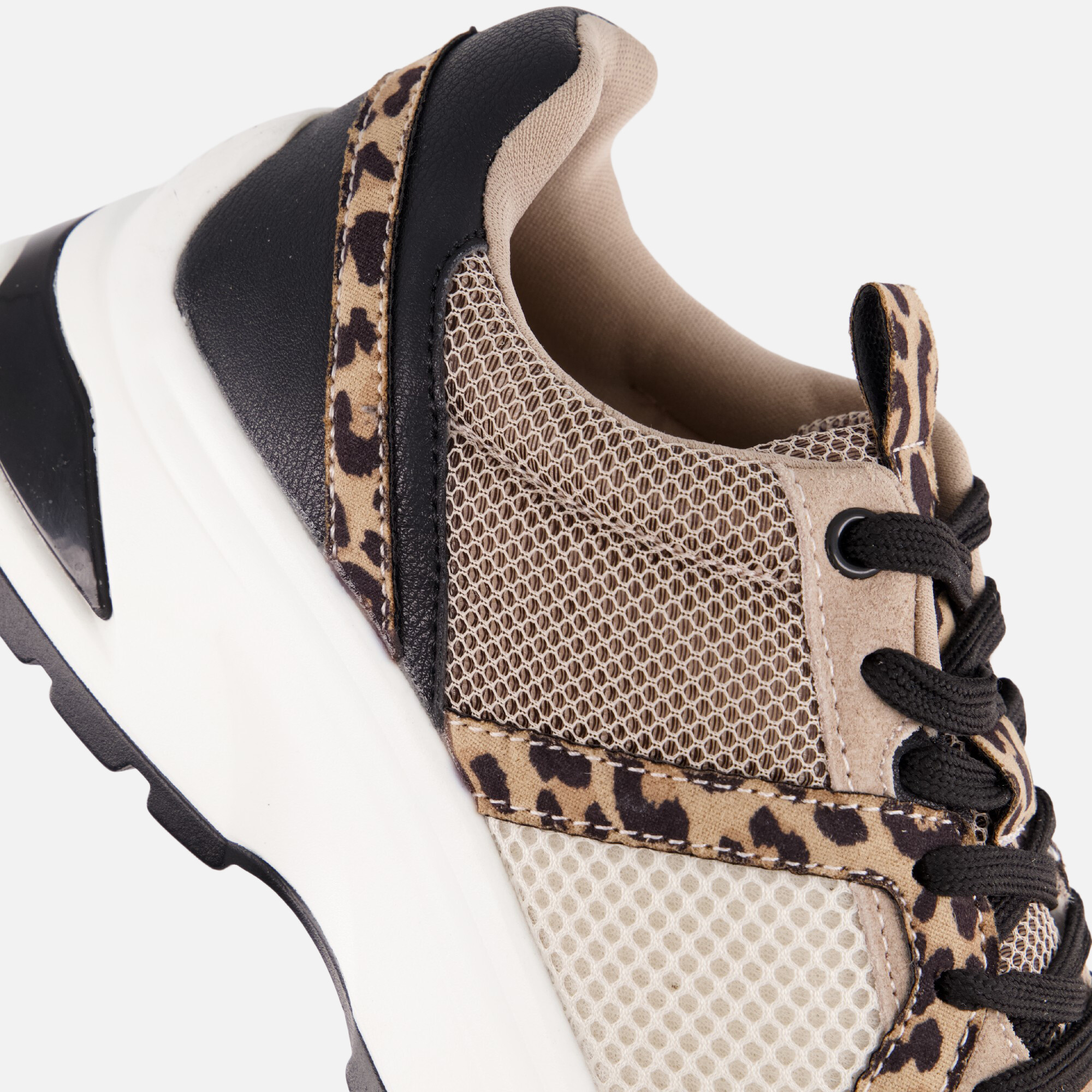Cellini Leopard Sneakers beige Textiel afbeelding 4
