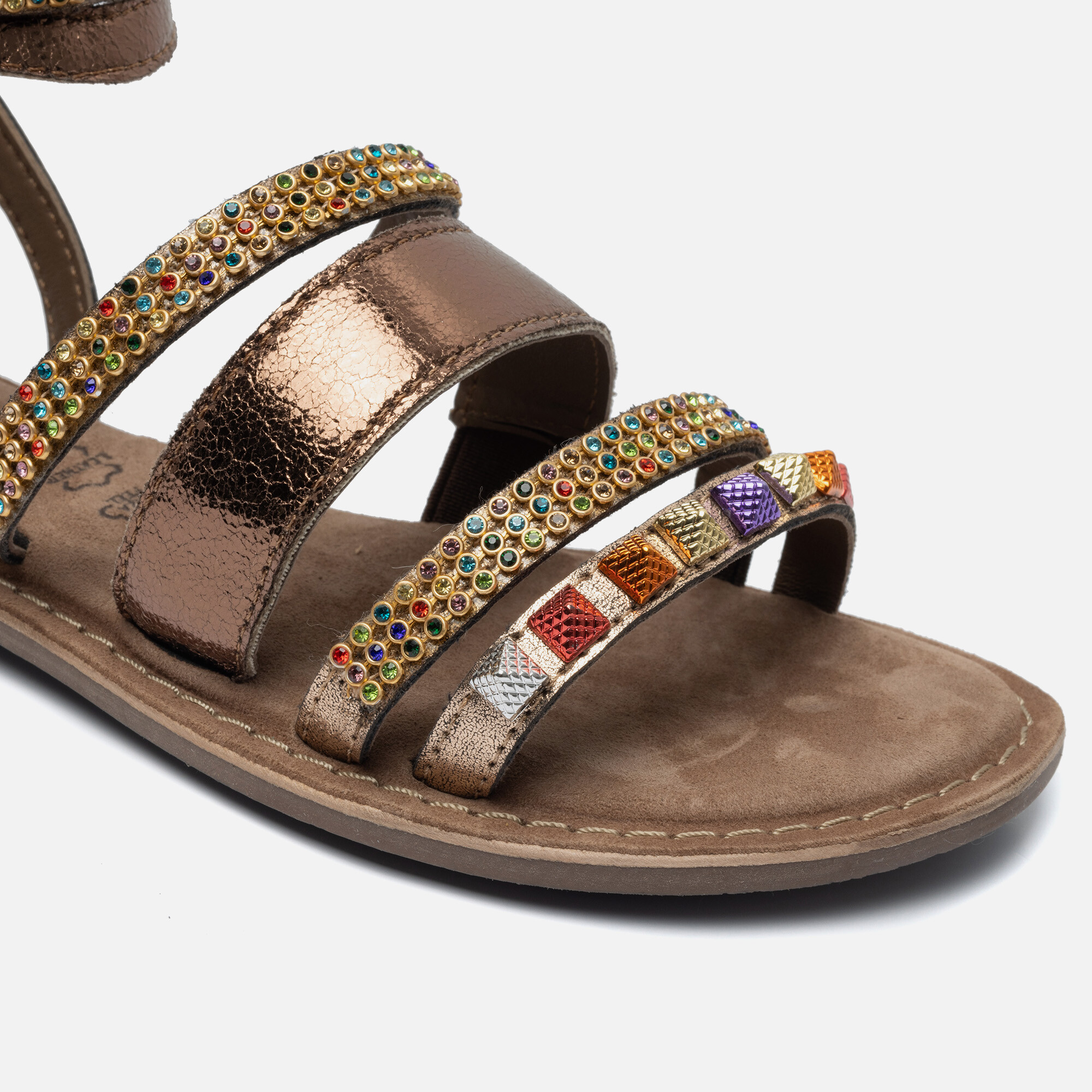 Lazamani Sandalen brons Leer afbeelding 4