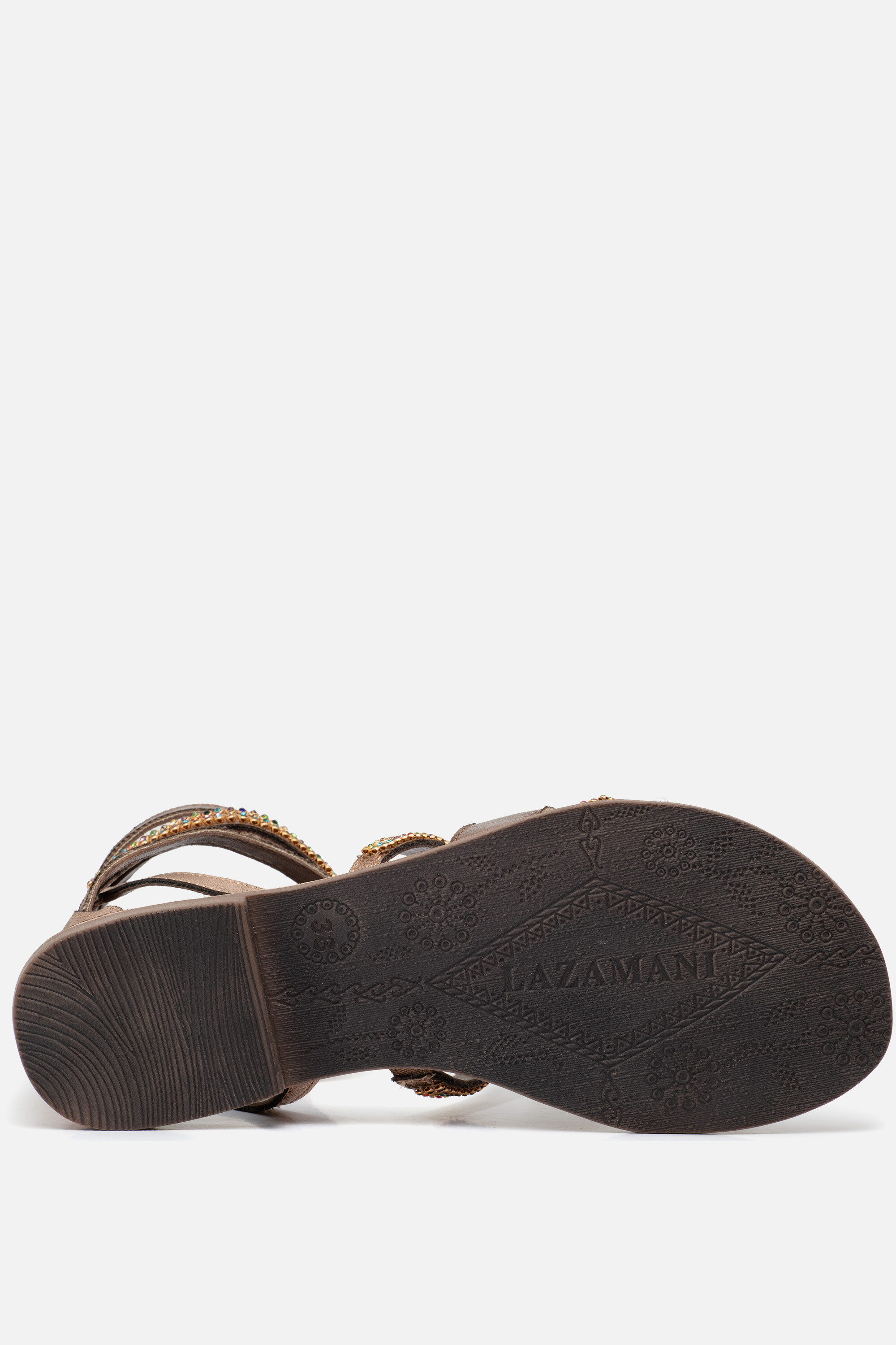 Lazamani Sandalen brons Leer afbeelding 3