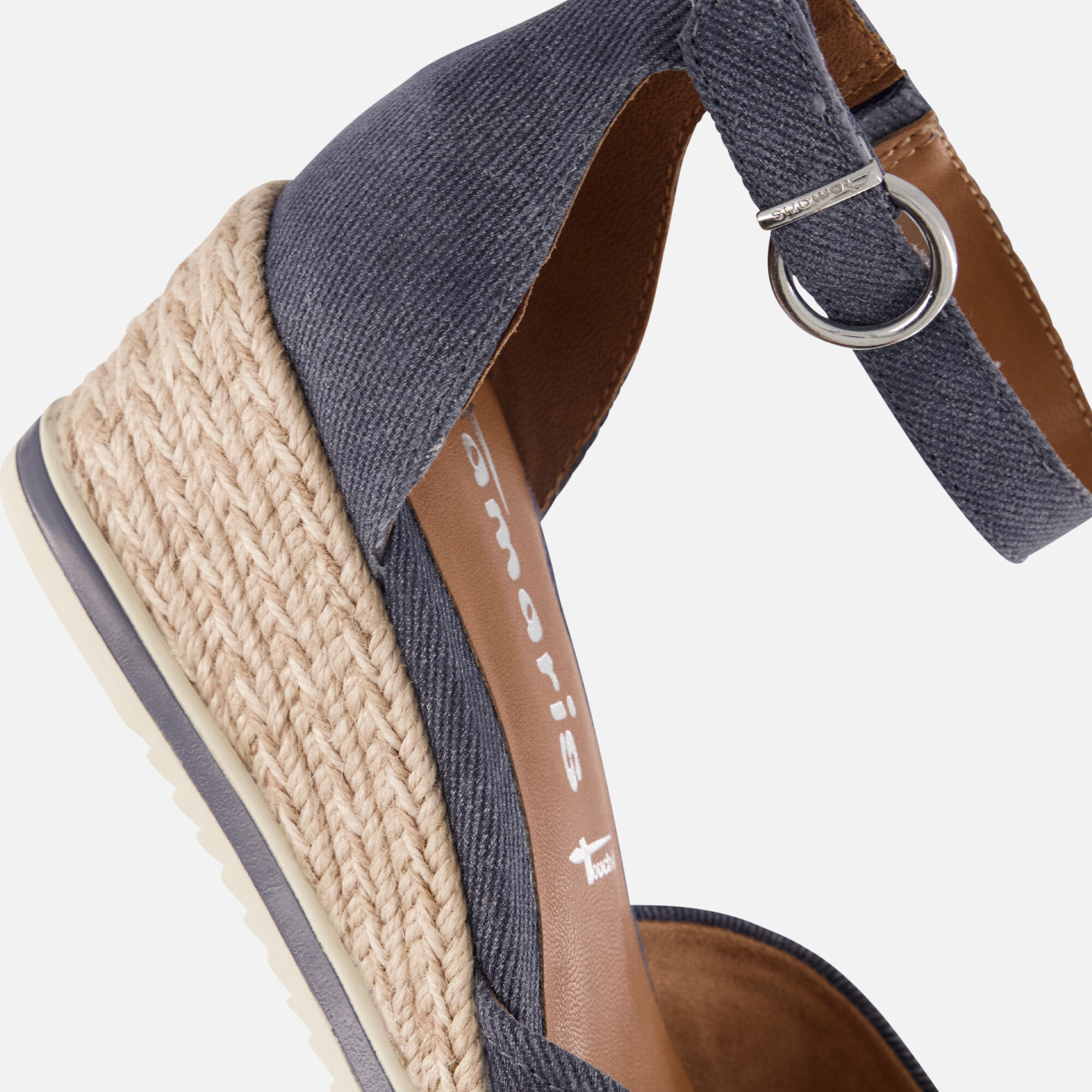 Tamaris Espadrilles Sleehak blauw Textiel afbeelding 4